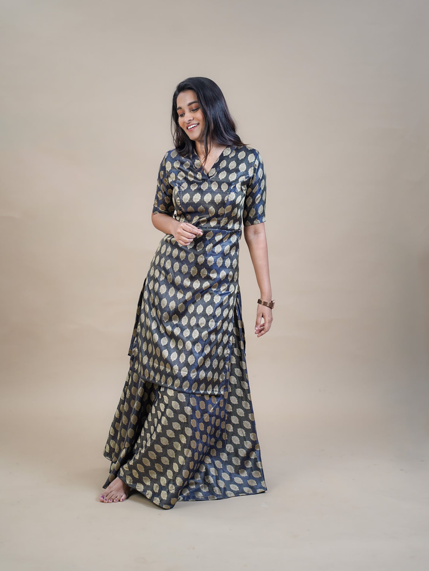 Semi Brocade Palazzo Top and Bottom