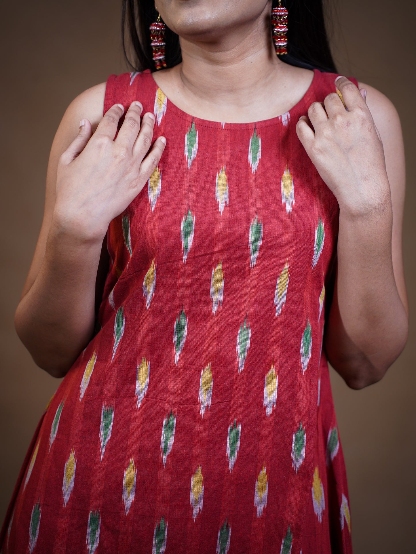 Romanian Ruffle Ikkat Dress