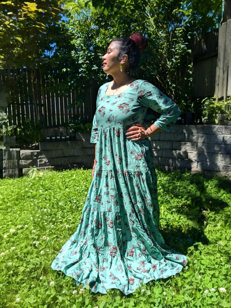 Sea Green Luxembourg Layer Maxi Dress - Seattle /store – Shraddhaa Trends