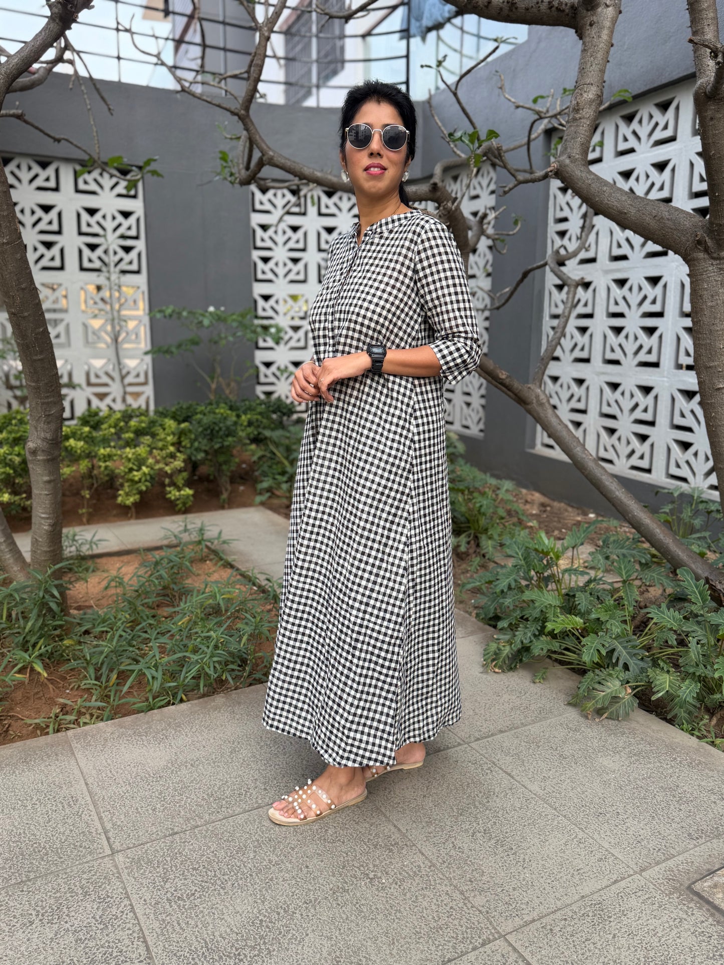Chennai Check Coords Set oversize top and straight Pant