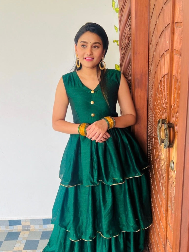 Luxembourg Layer maxi Dress Green Shraddhaa Trends Luxembourg Layer maxi Dress Green Shraddhaa Trends