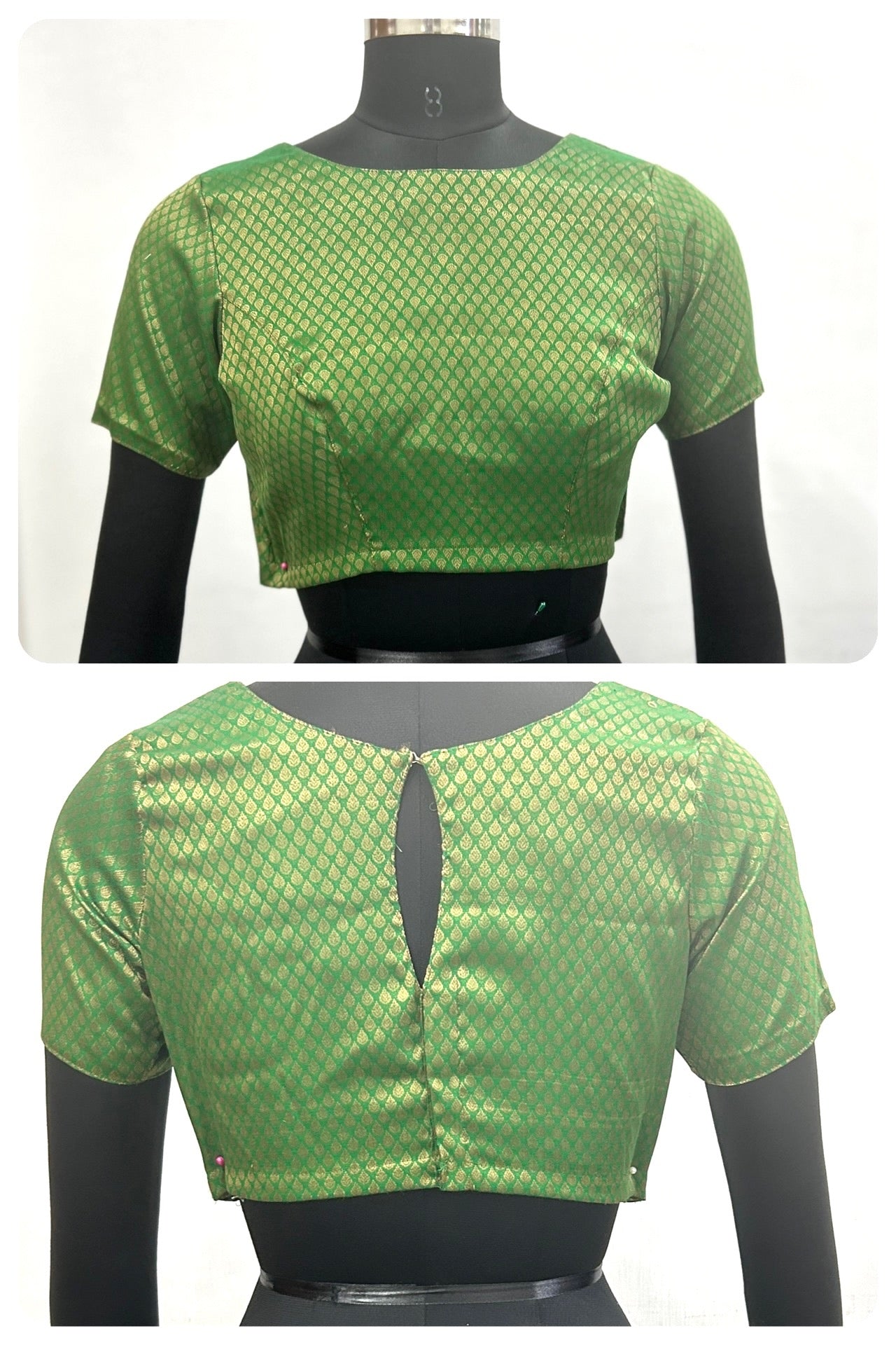 Semi Brocade Blouse with back oval box