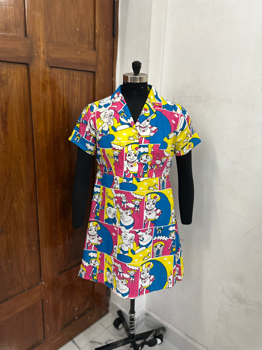 Jaipur Chota Bheem Printed Idi Dress