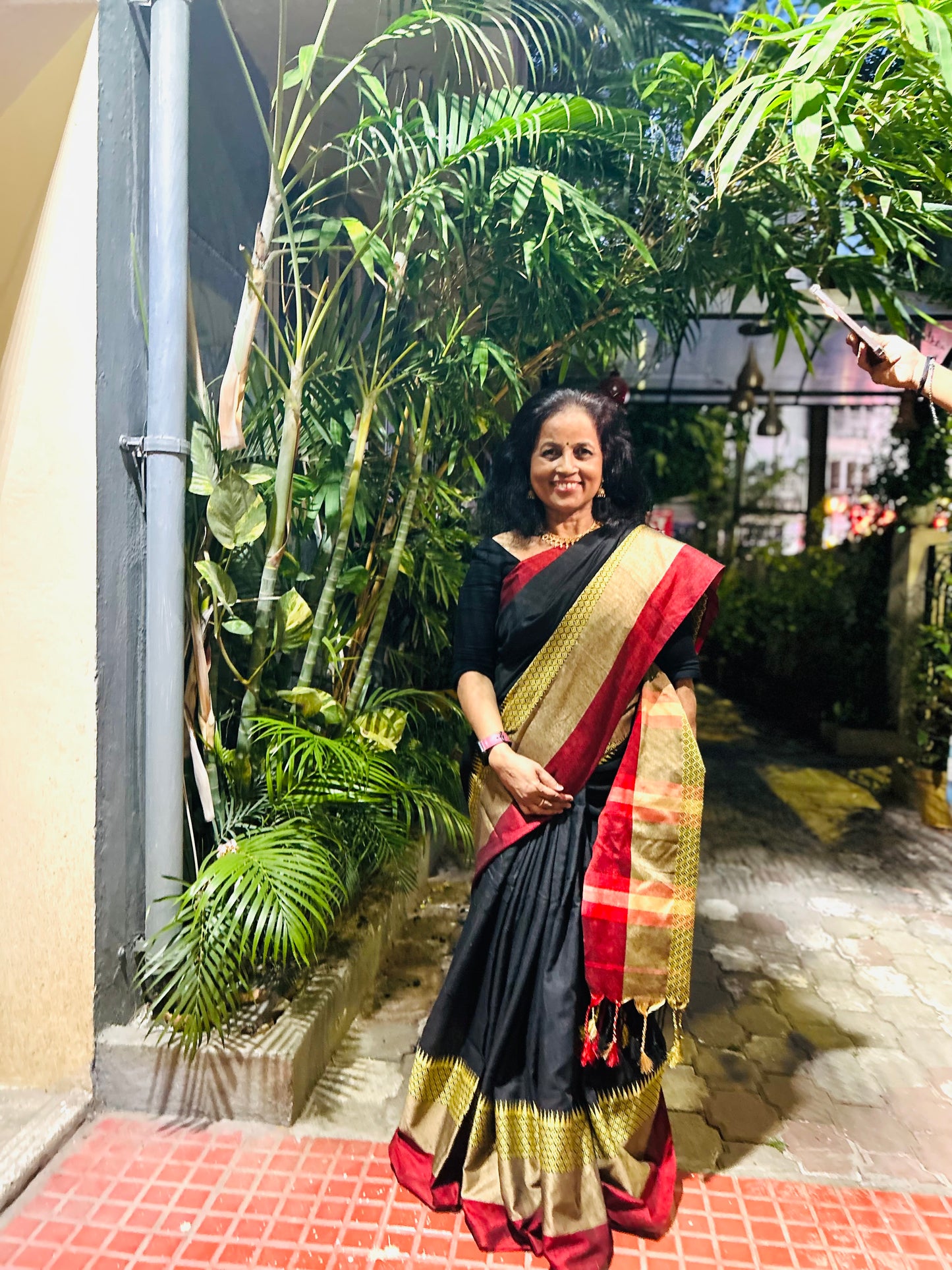 Amrutha Black Big rich Border Saree