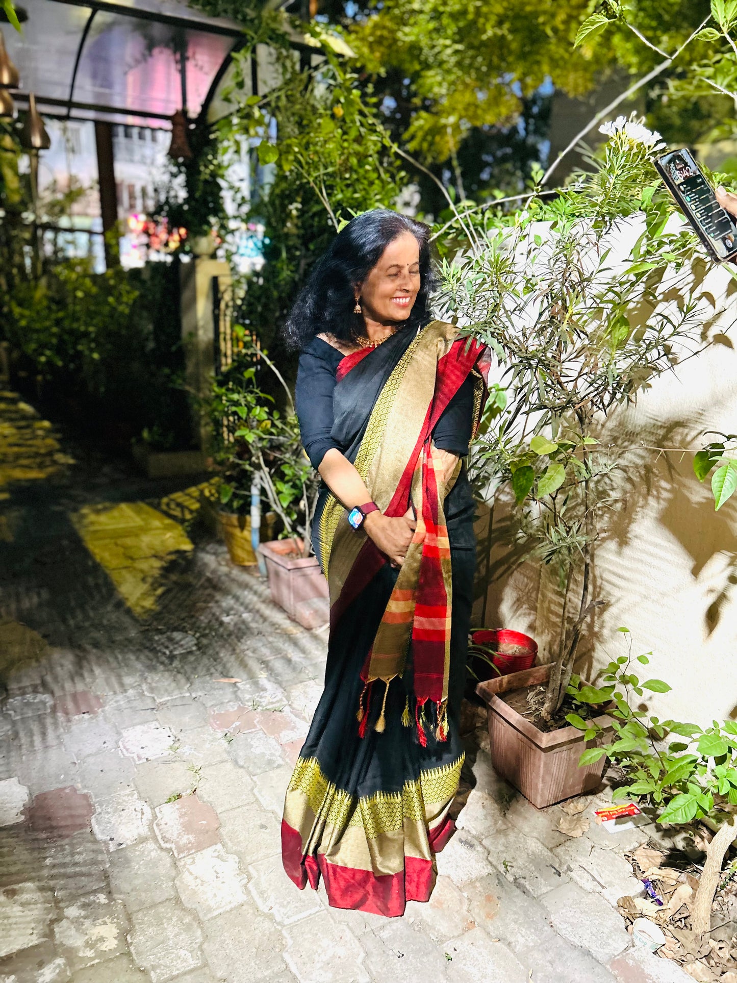 Amrutha Black Big rich Border Saree