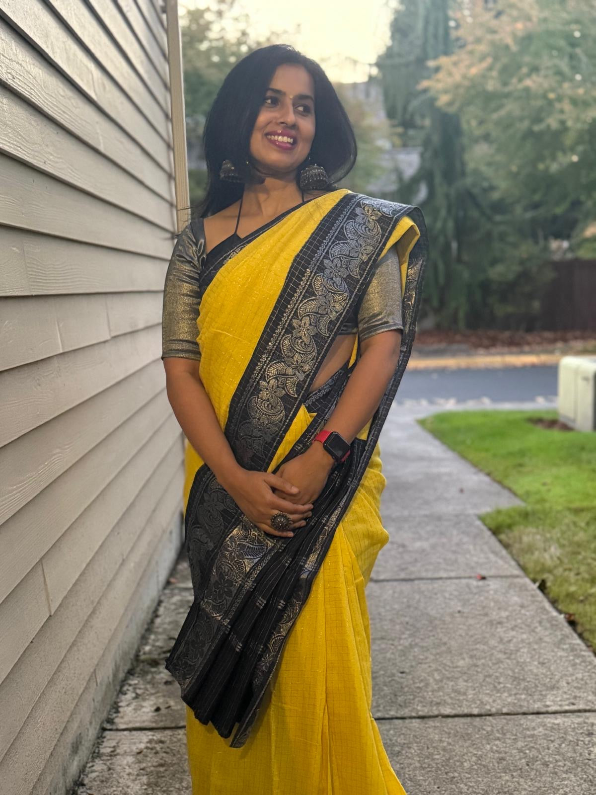 Arm wrap blouse Black and Gray