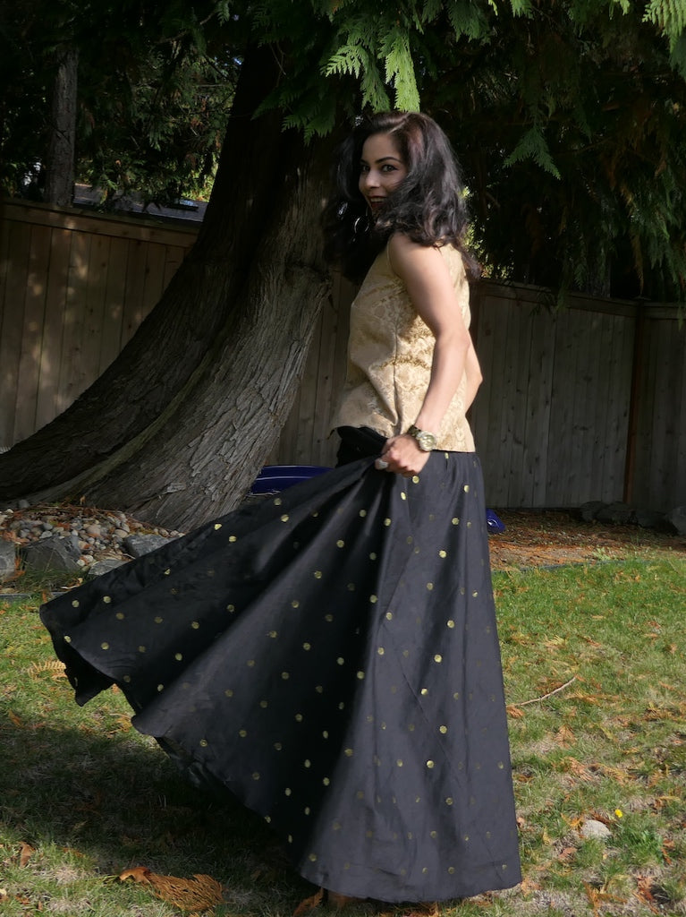 Classic Indian Skirt set - Black