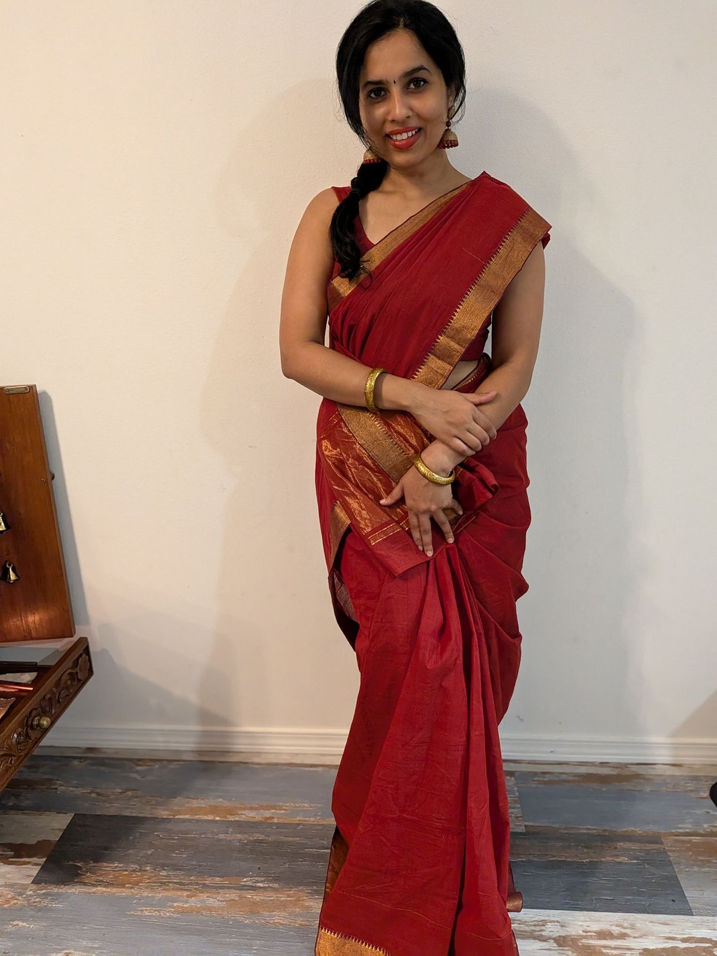 Mangalagiri Handloom Zari Cotton Saree