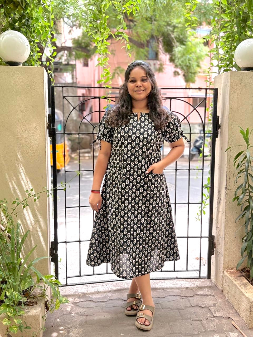 Jaipur A line Dress Deep Black