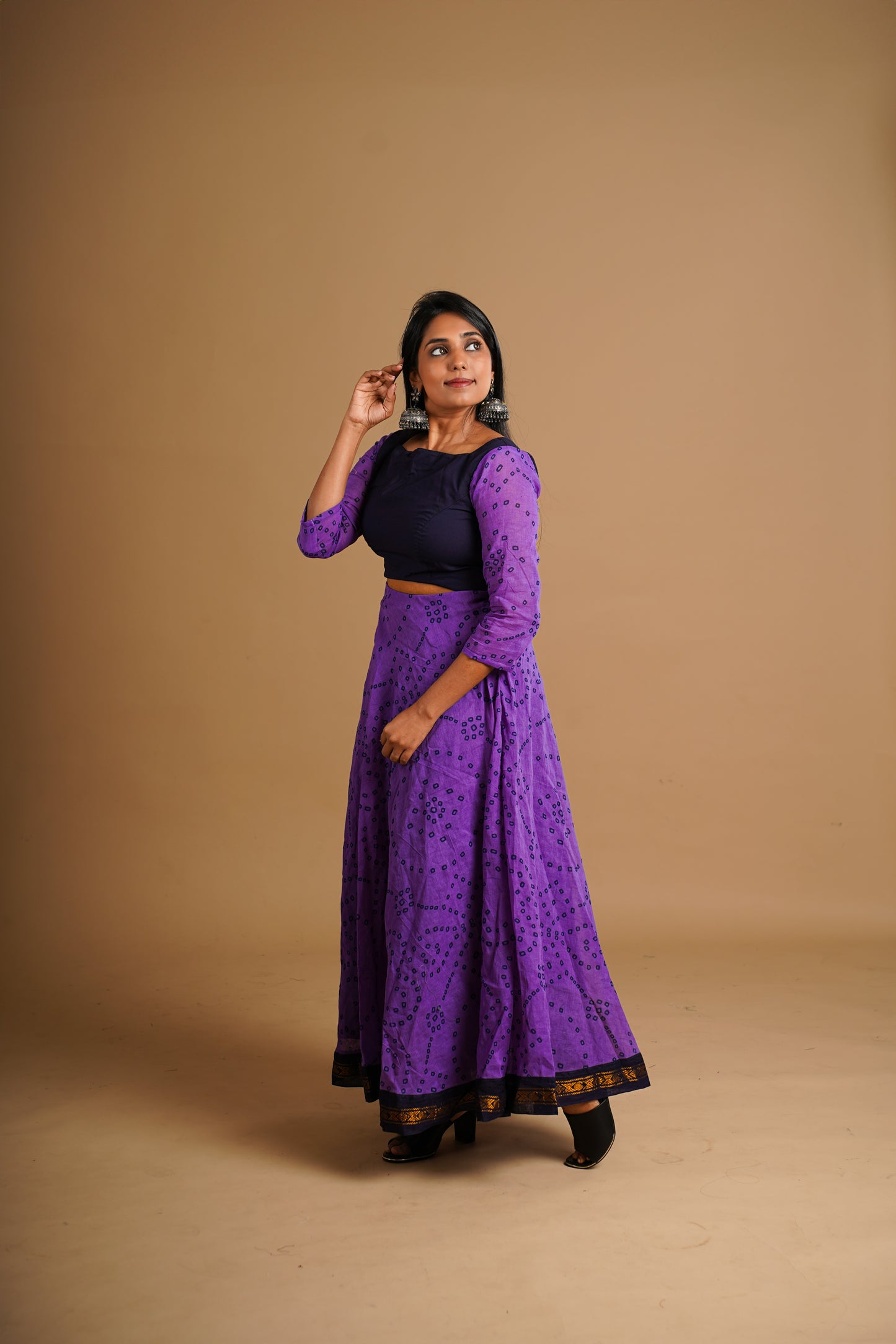 Cut out Karaikudi Dress Purple