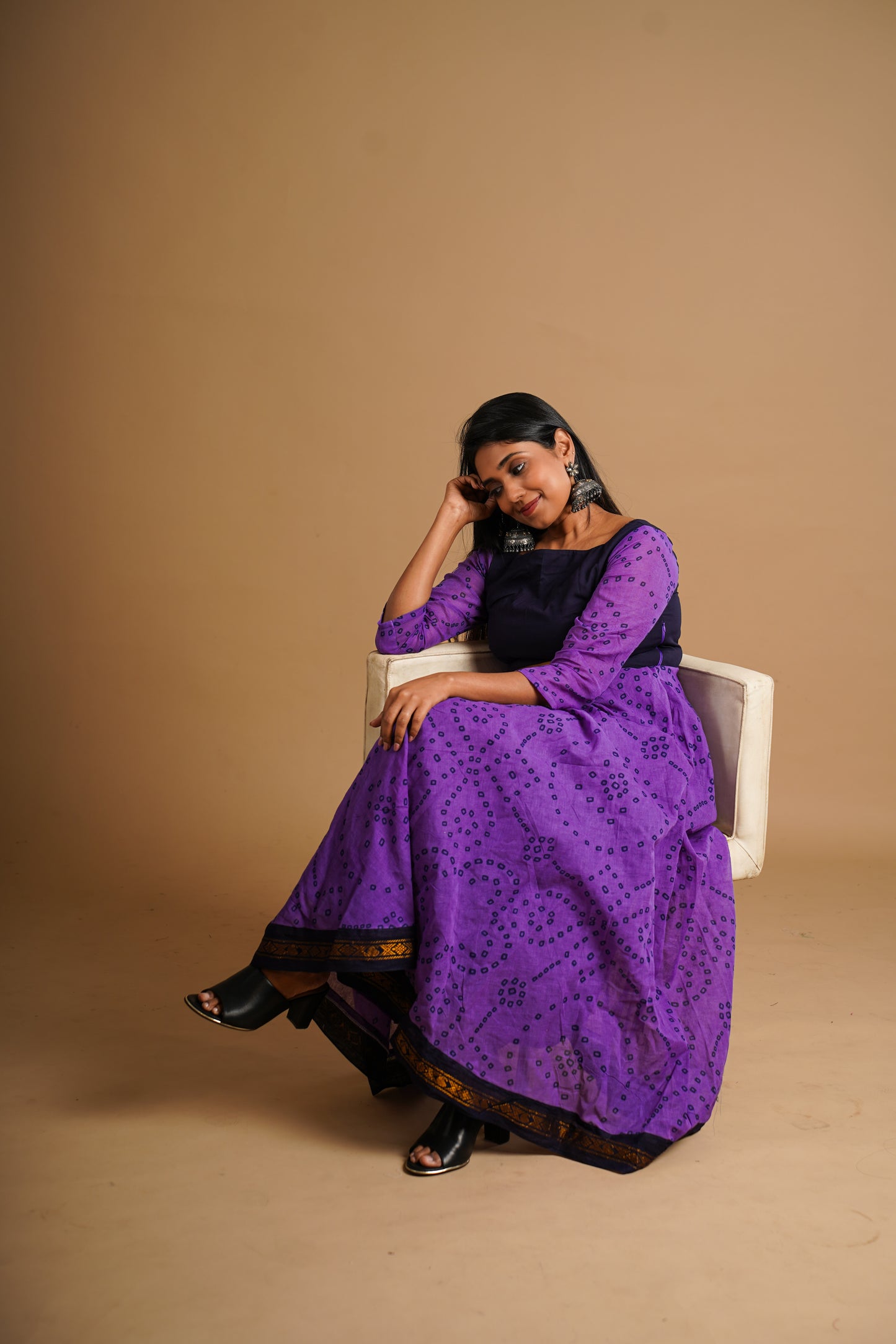 Cut out Karaikudi Dress Purple
