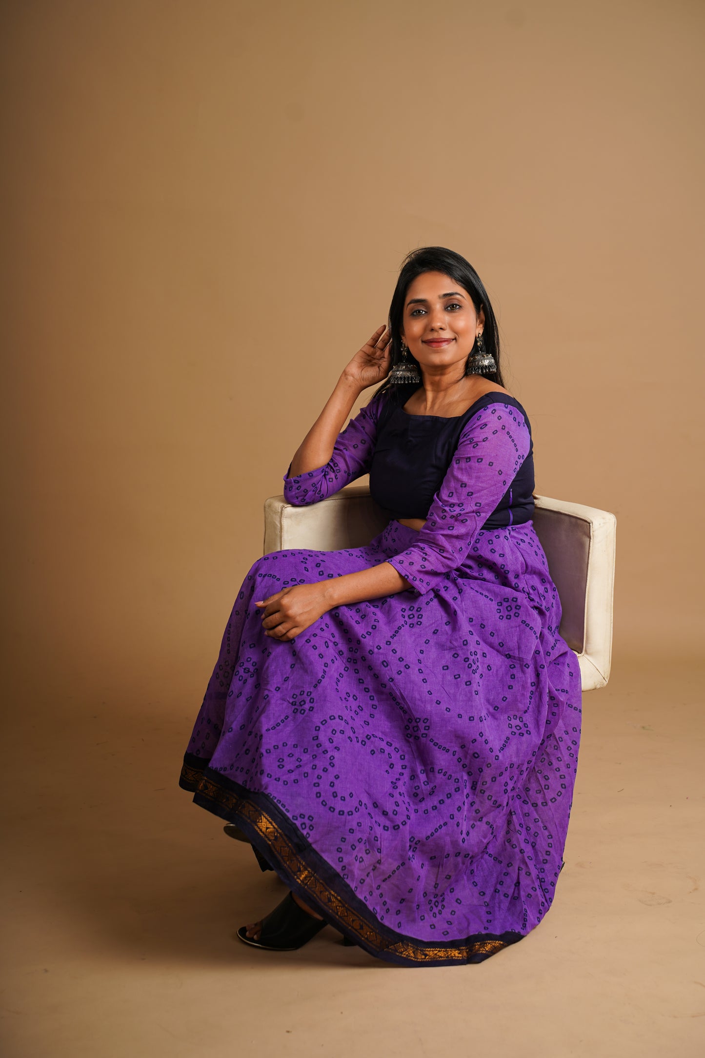 Cut out Karaikudi Dress Purple