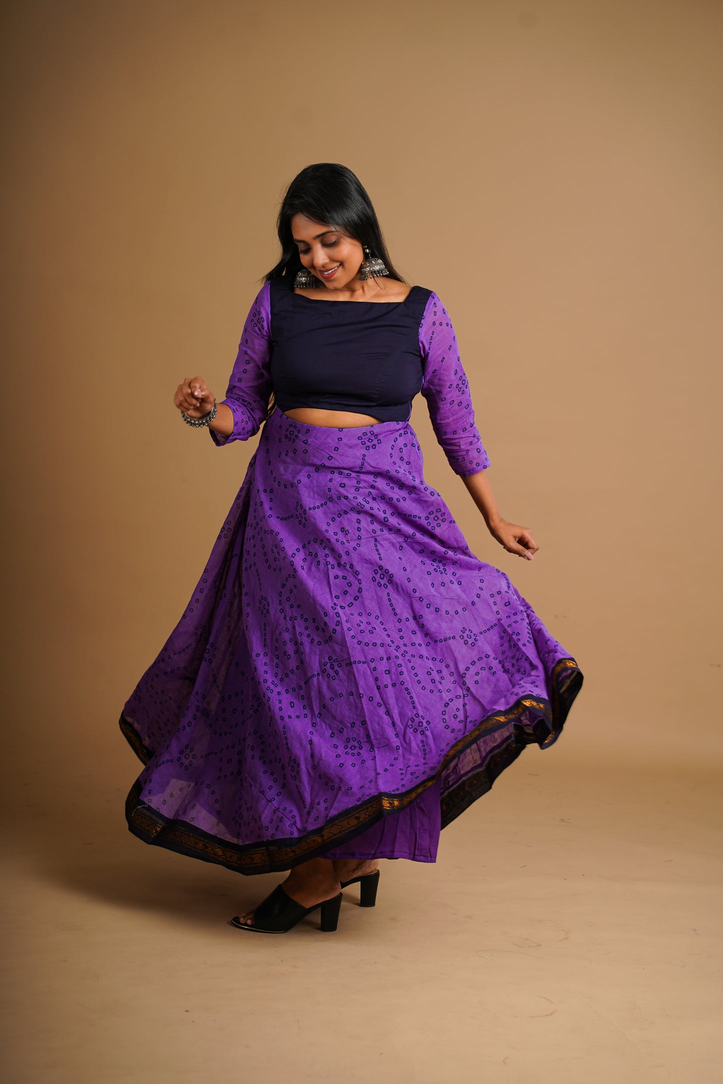 Cut out Karaikudi Dress Purple