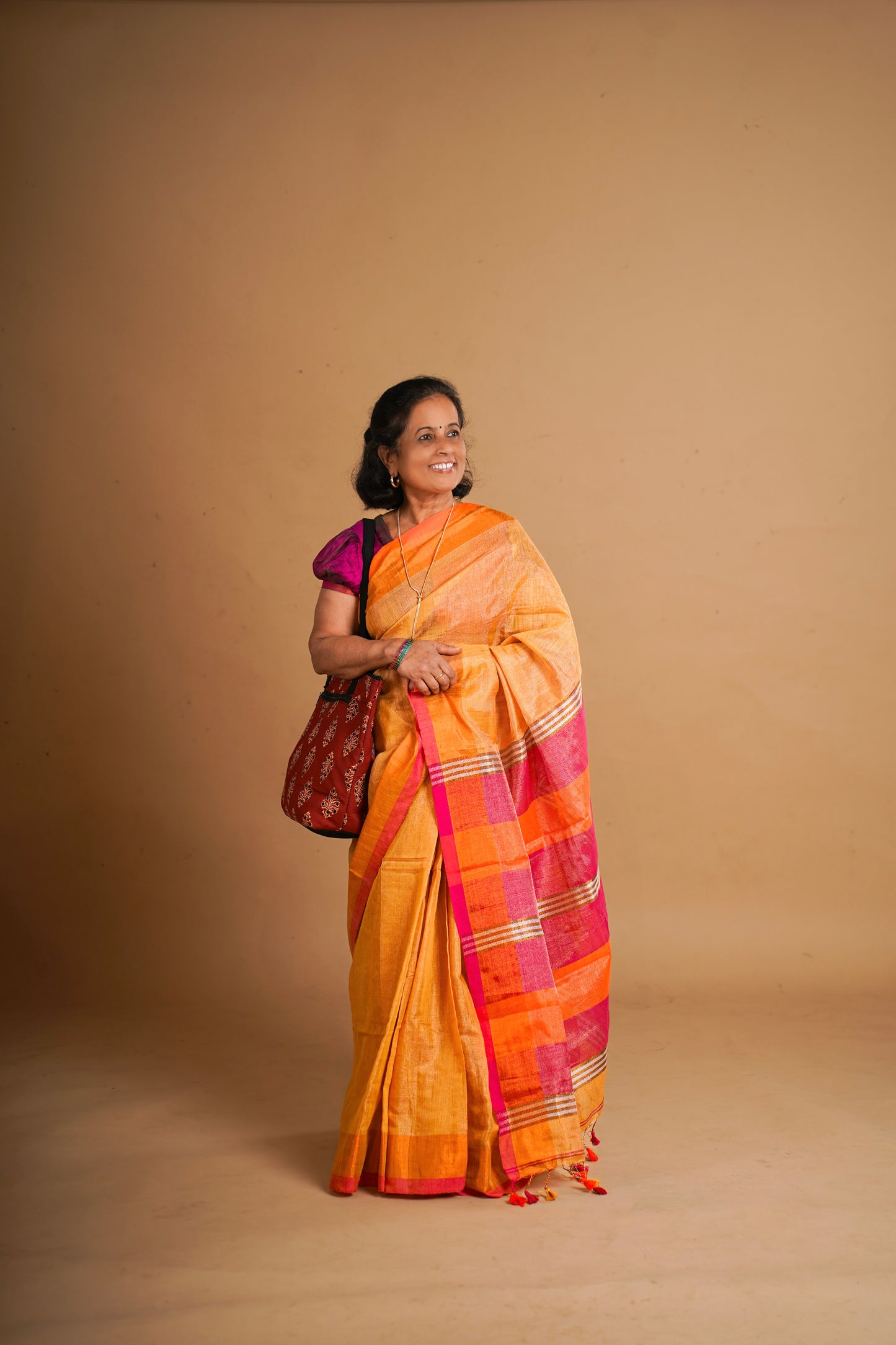 Yellow Semi Tissue Saree