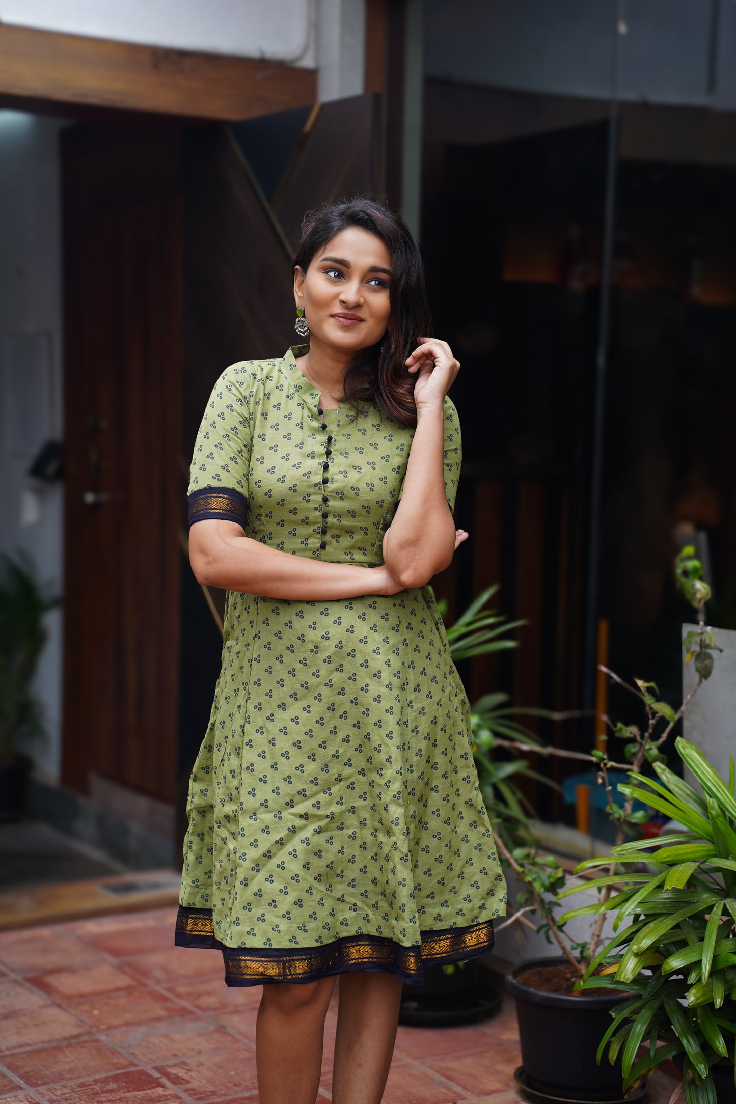 Chettinadu Sungudi Midi Dress