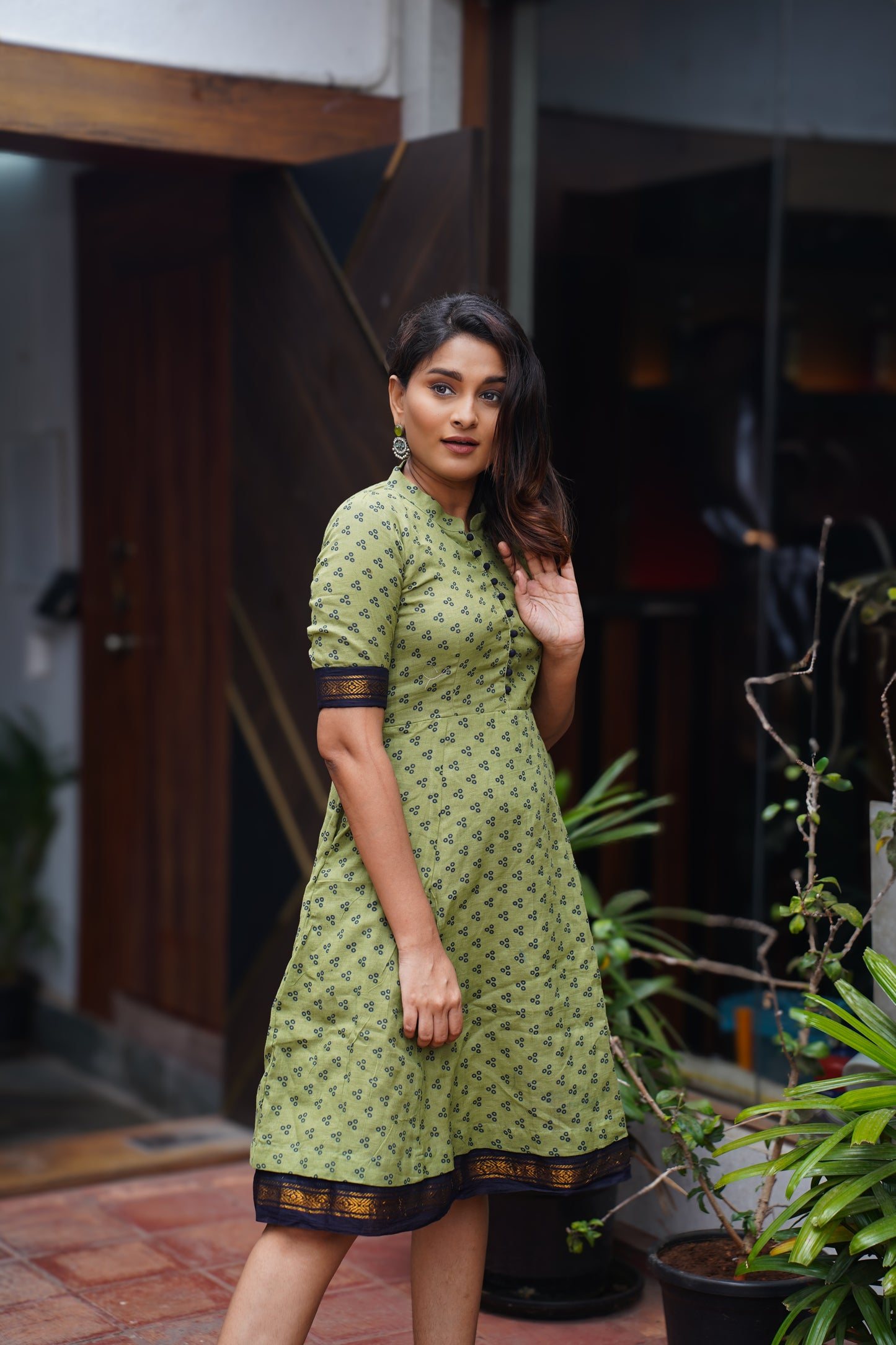 Chettinadu Sungudi Midi Dress
