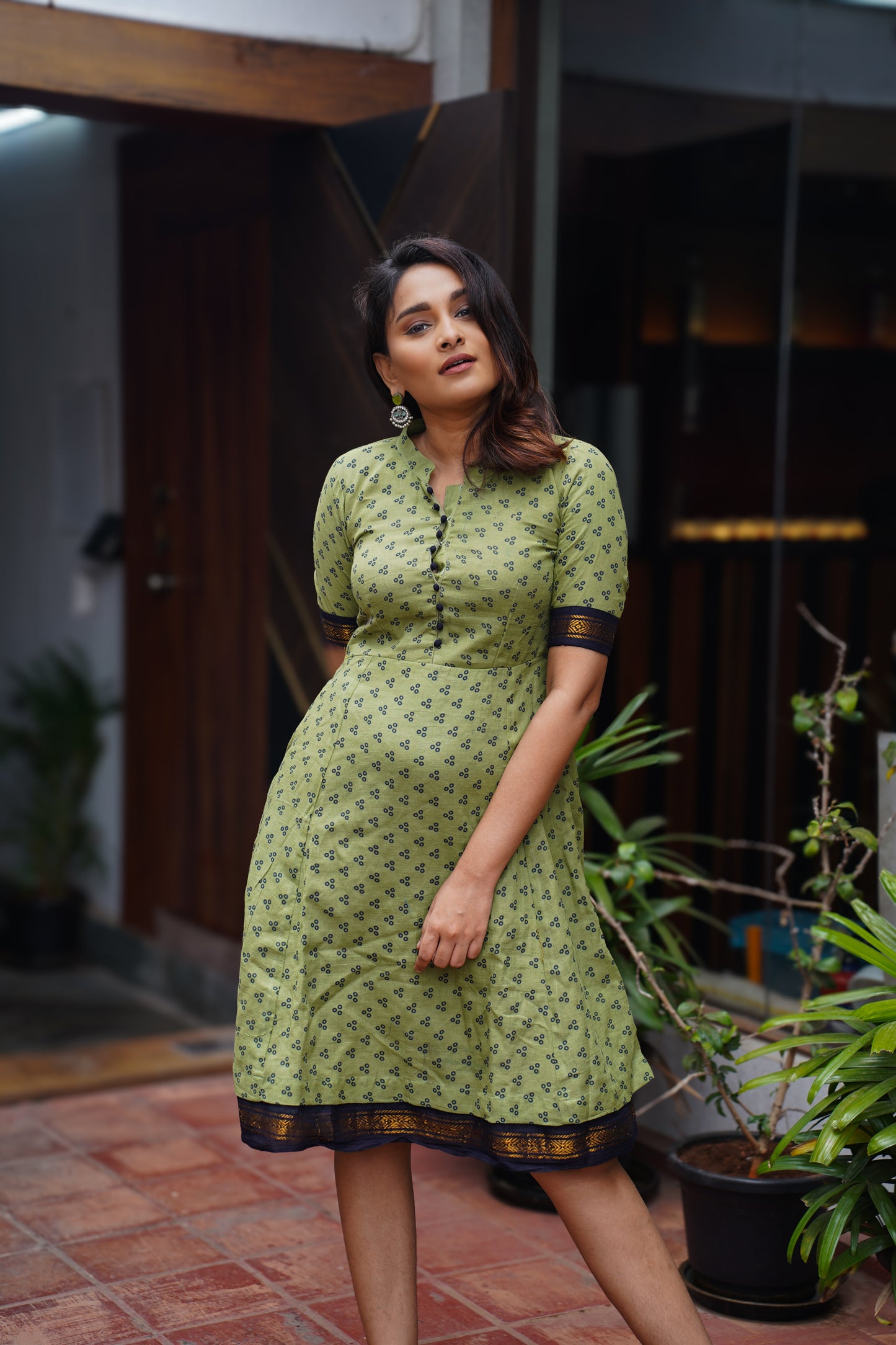 Chettinadu Sungudi Midi Dress