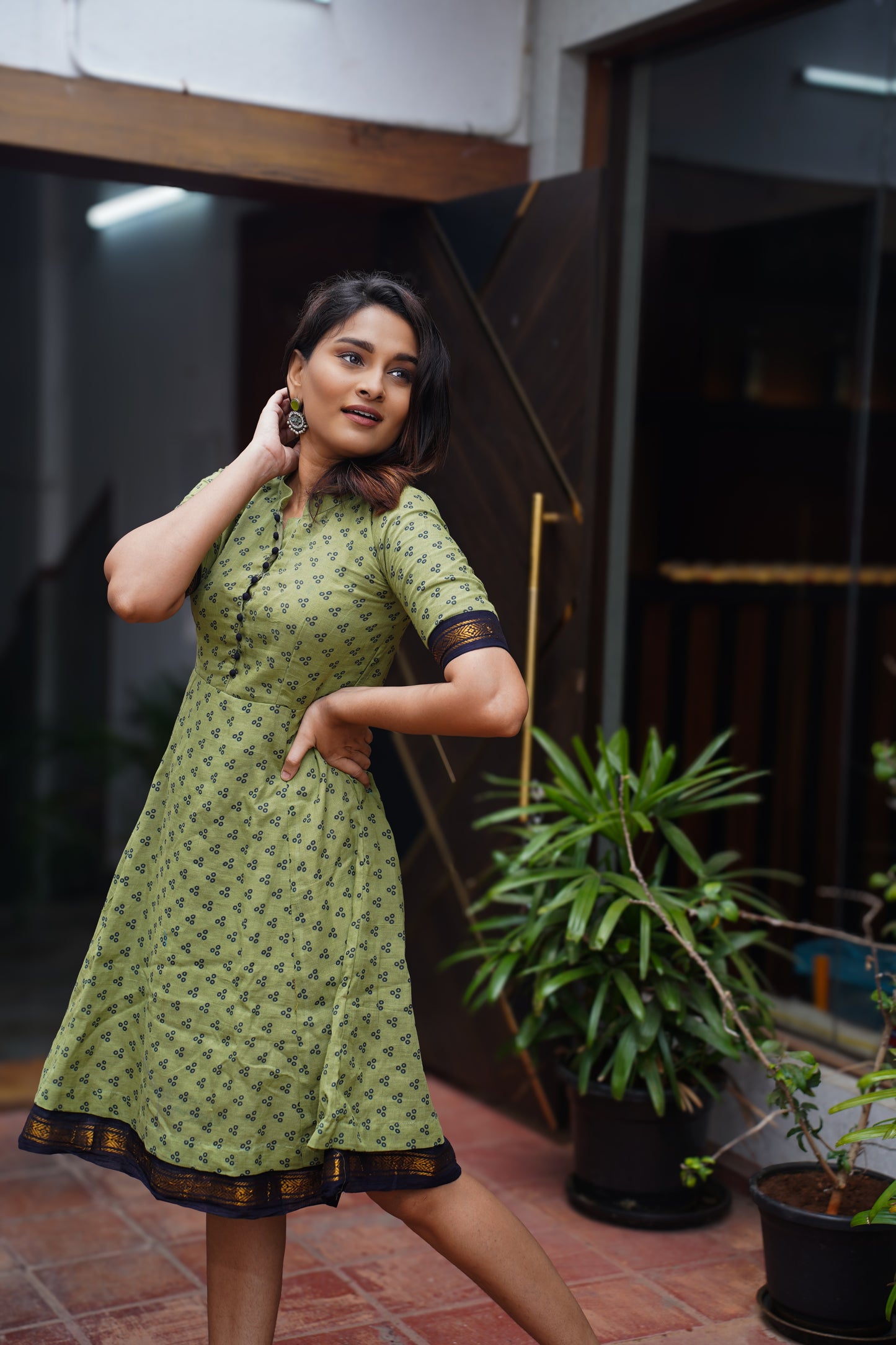 Chettinadu Sungudi Midi Dress