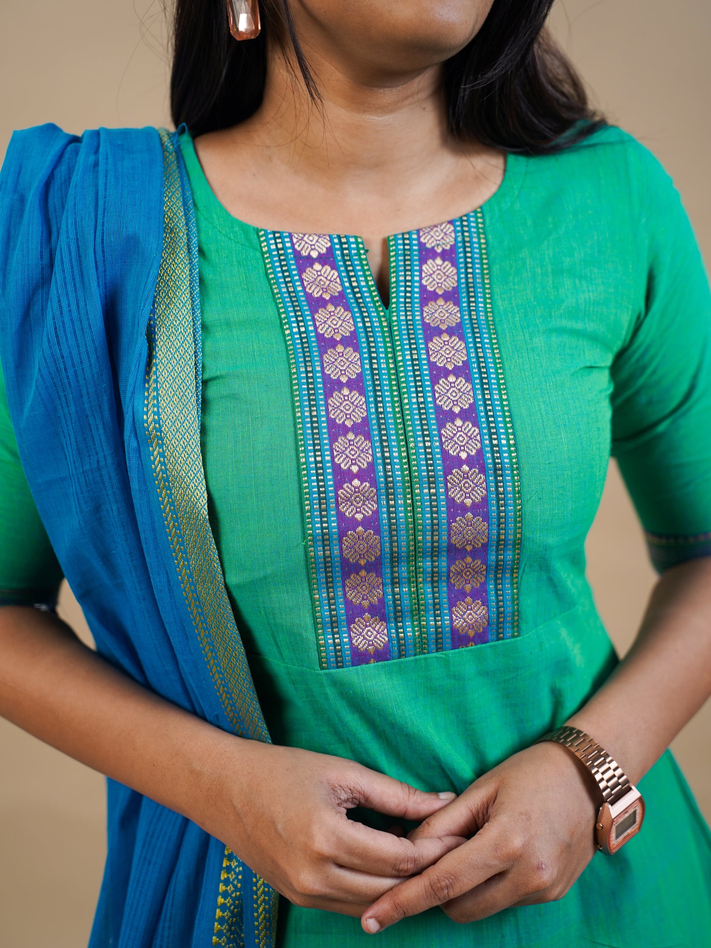 Mangalagiri Kurta Set with Dupatta