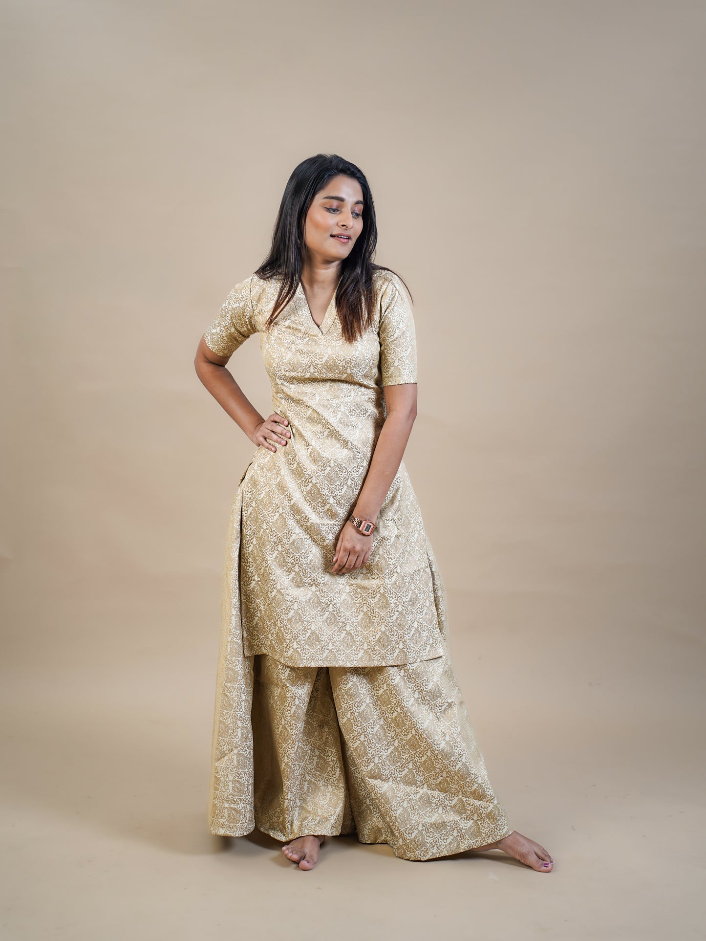 Semi Brocade Palazzo Top and Bottom