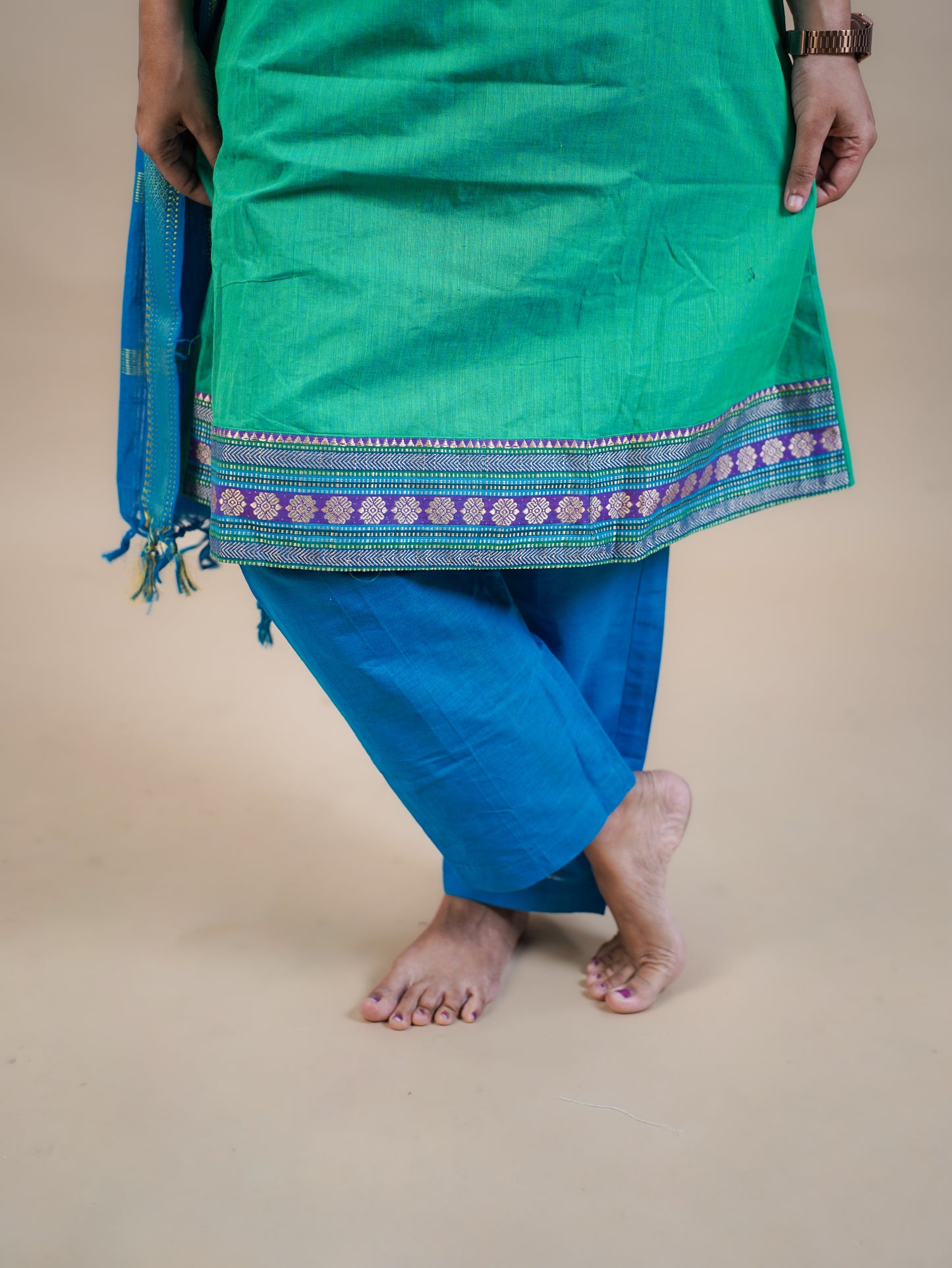 Mangalagiri Kurta Set with Dupatta