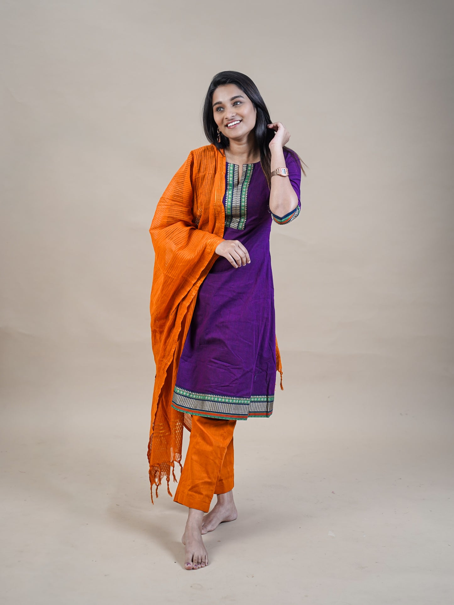 Mangalagiri Kurta Set with Dupatta