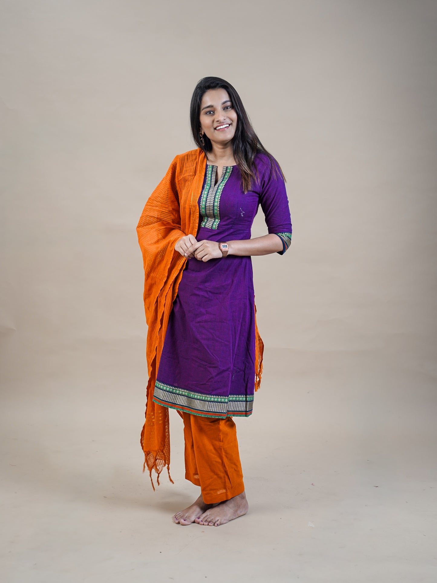 Mangalagiri Kurta Set with Dupatta