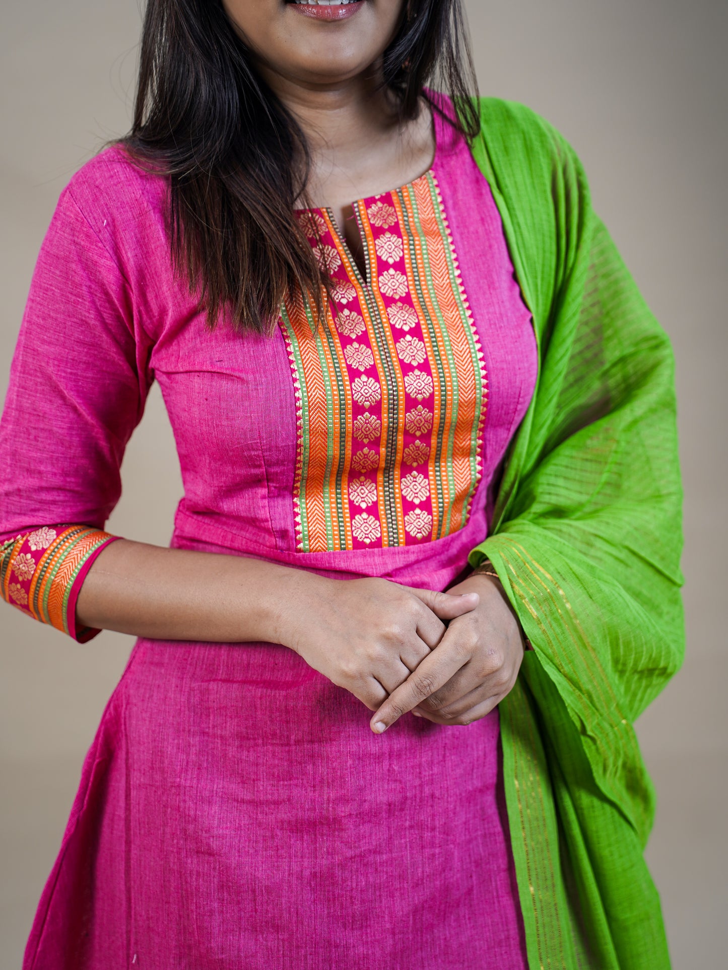 Mangalagiri Kurta Set with Dupatta