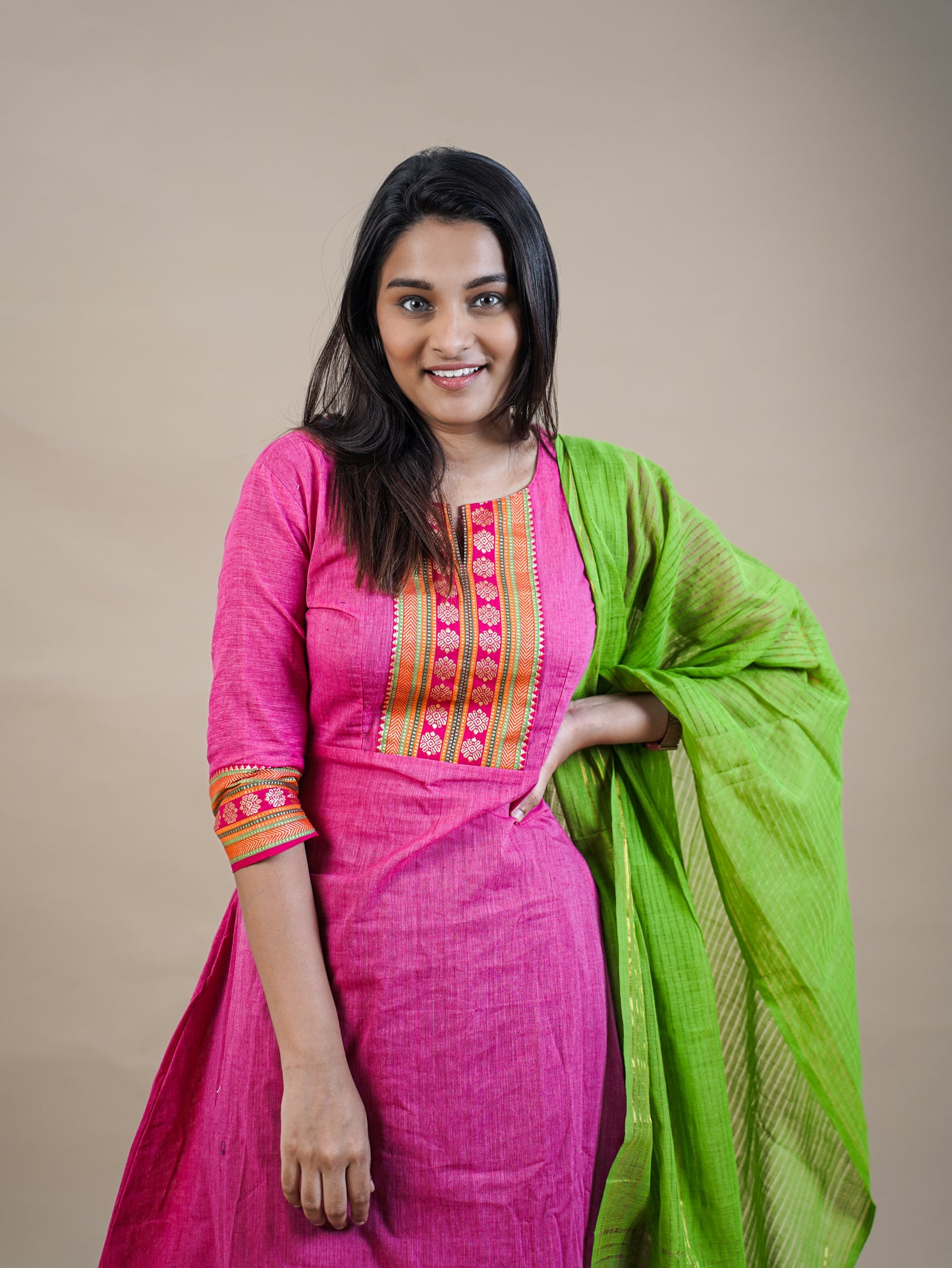 Mangalagiri Kurta Set with Dupatta