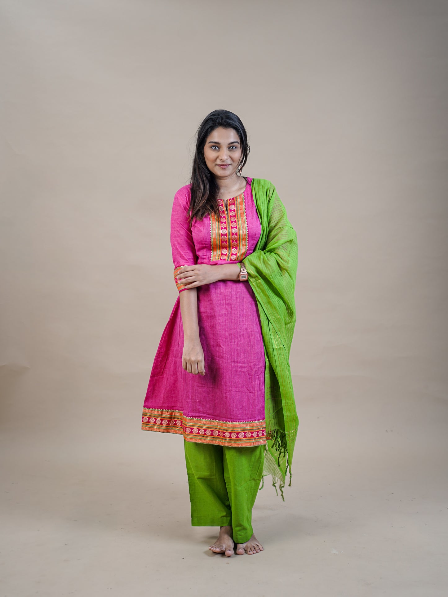 Mangalagiri Kurta Set with Dupatta