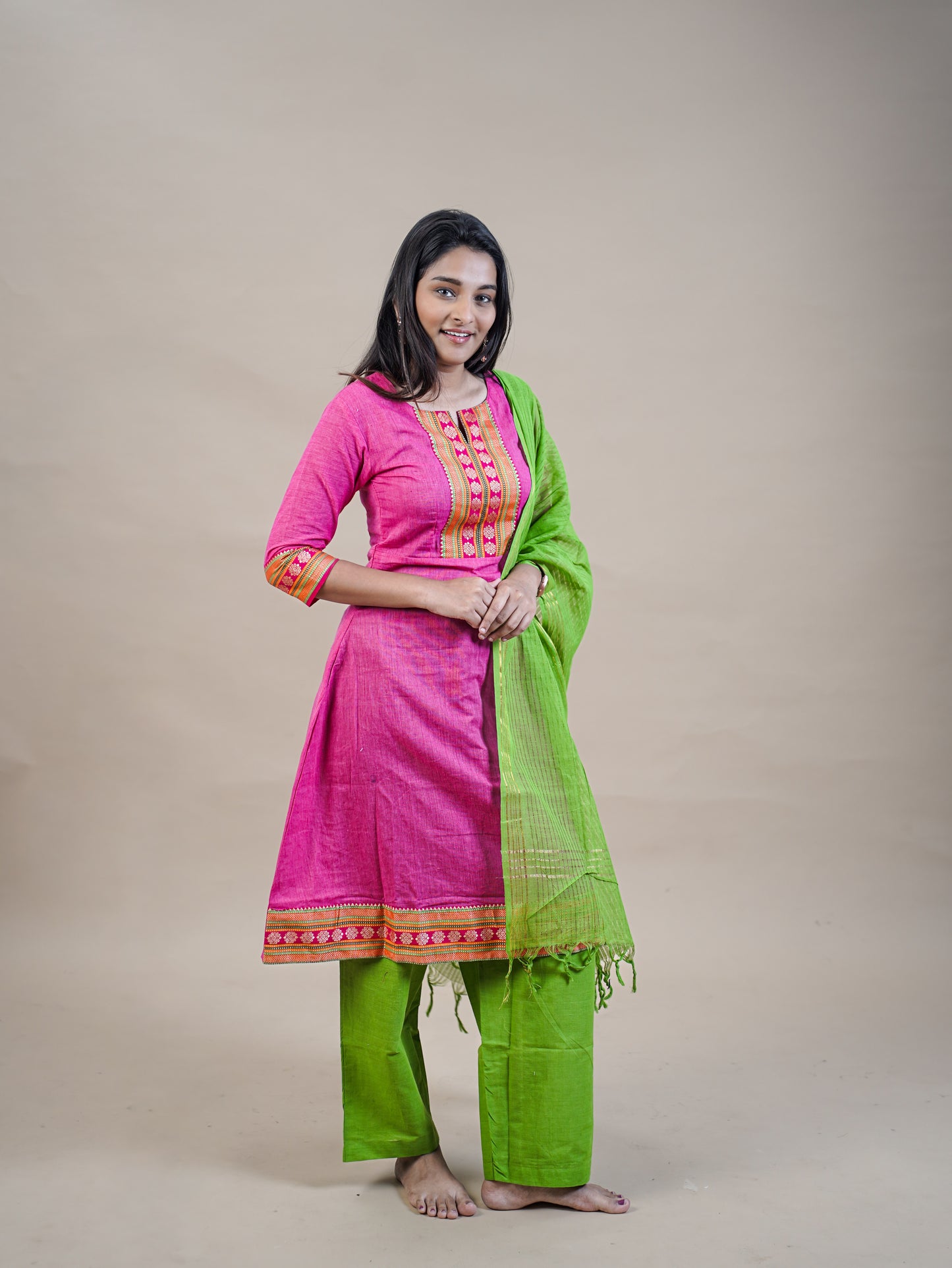 Mangalagiri Kurta Set with Dupatta