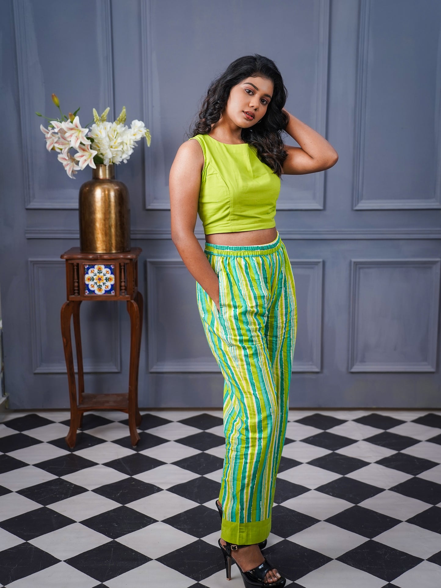 Palm Springs Stripe set Lime