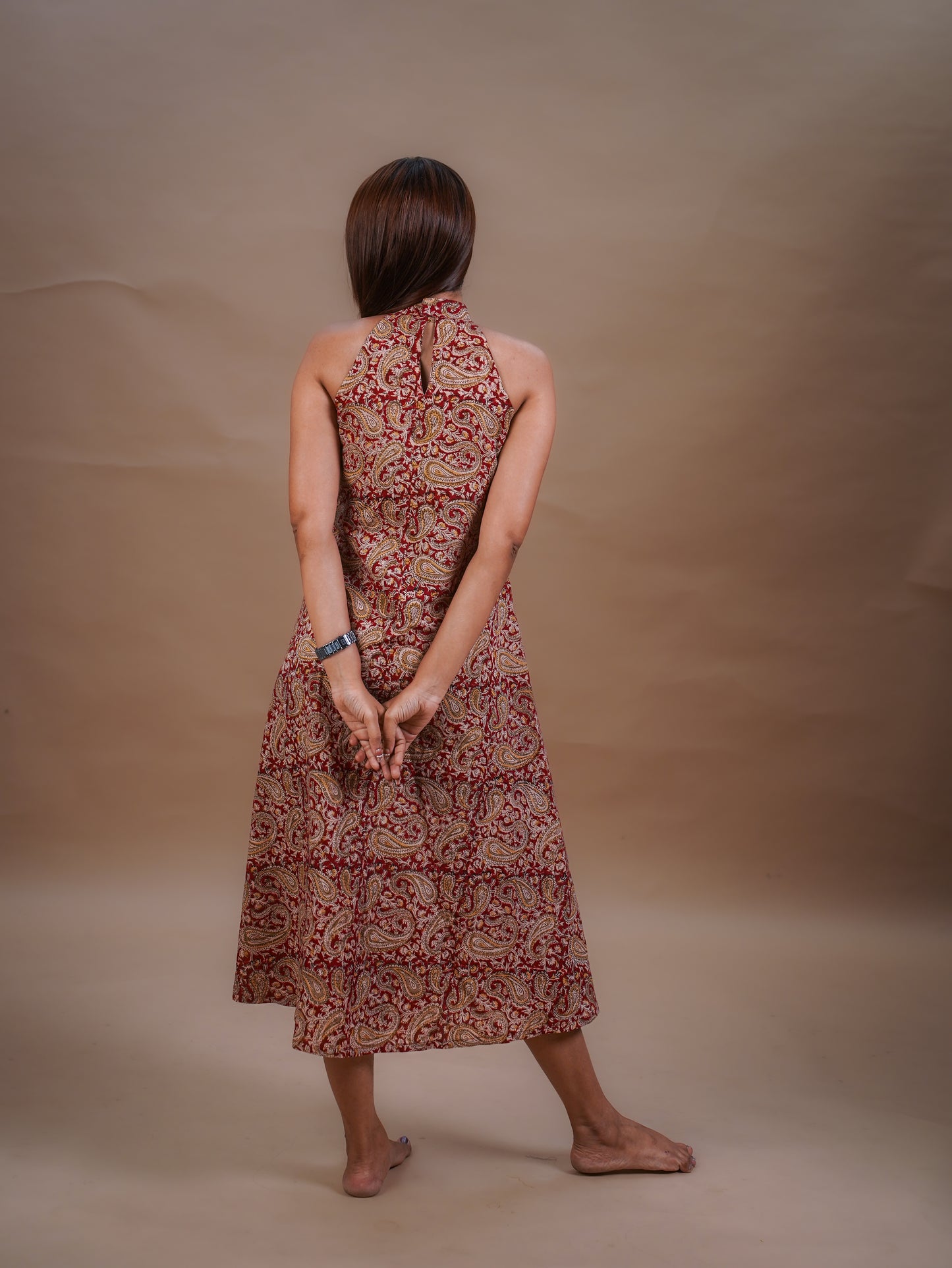 The Valencia Cotton Halter Neck Dress