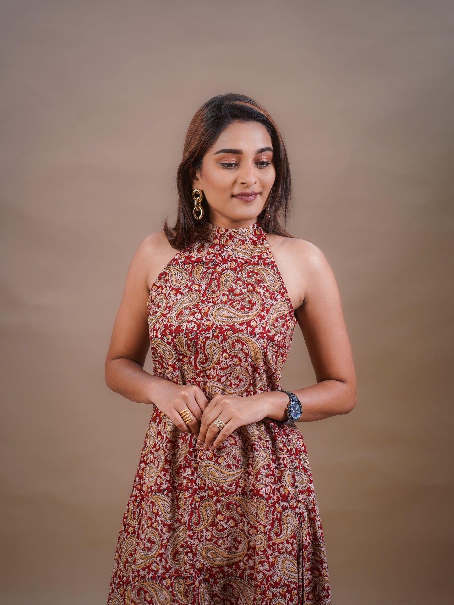 The Valencia Cotton Halter Neck Dress