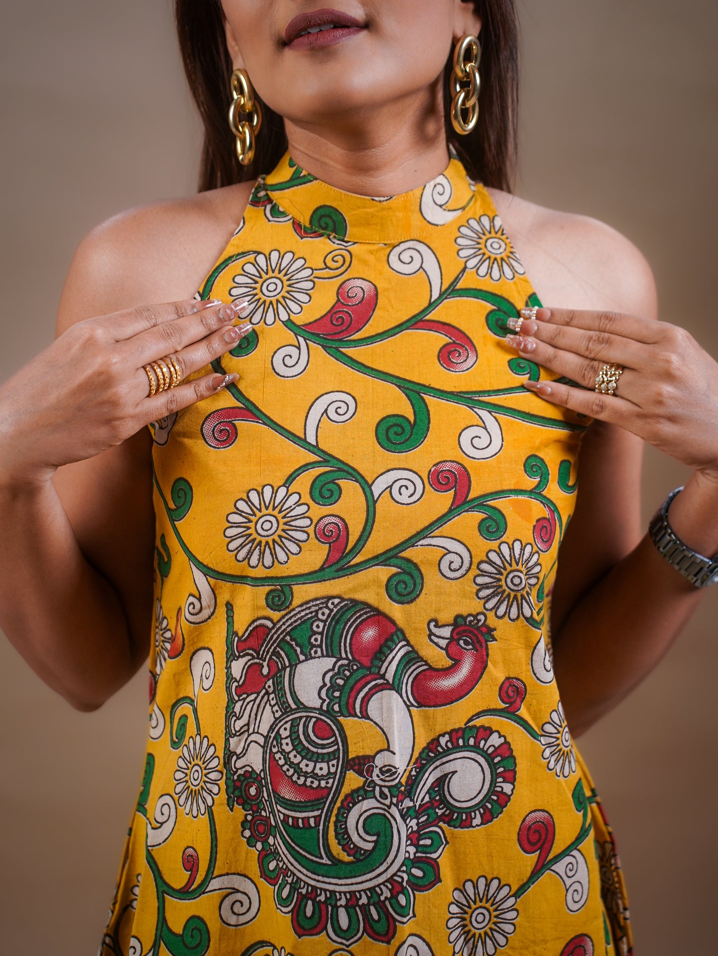 The Valencia Cotton Halter Neck Dress