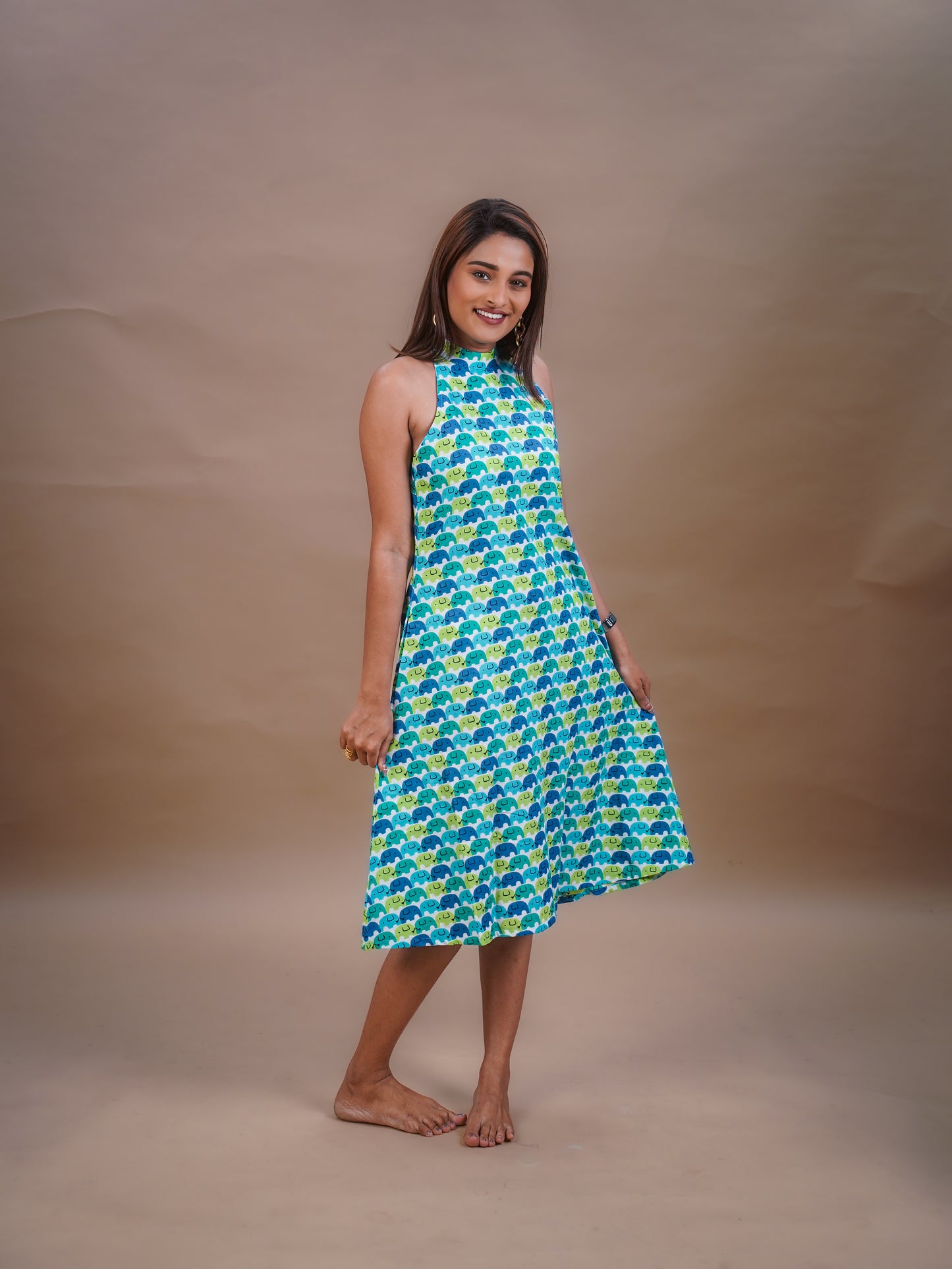 The Valencia Cotton Halter Neck Dress