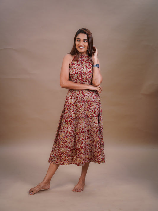The Valencia Cotton Halter Neck Dress