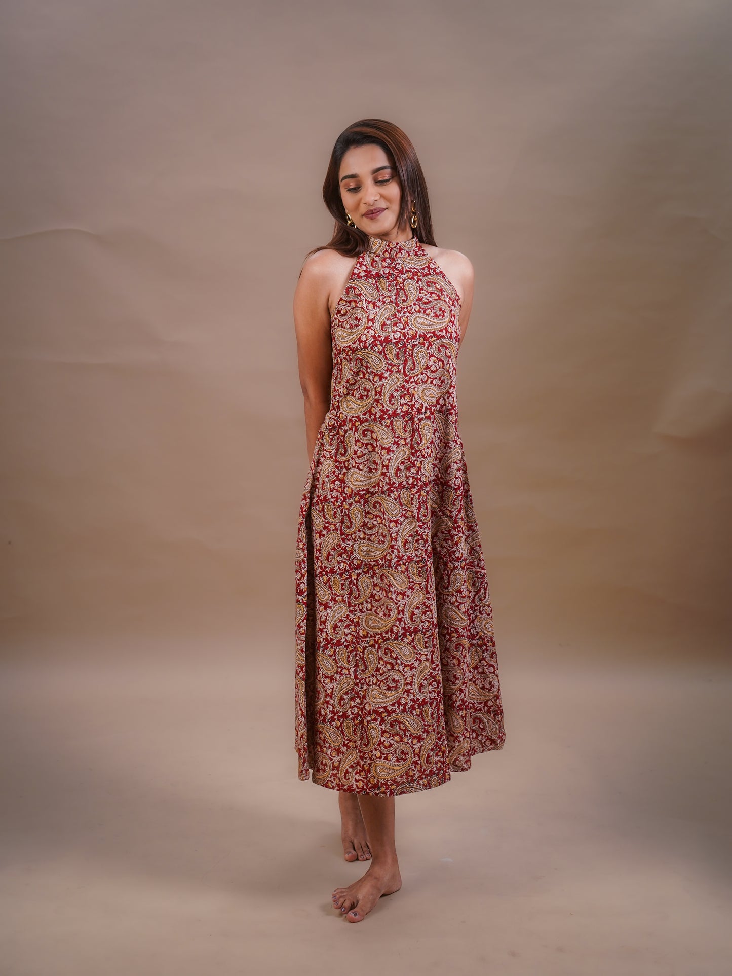 The Valencia Cotton Halter Neck Dress