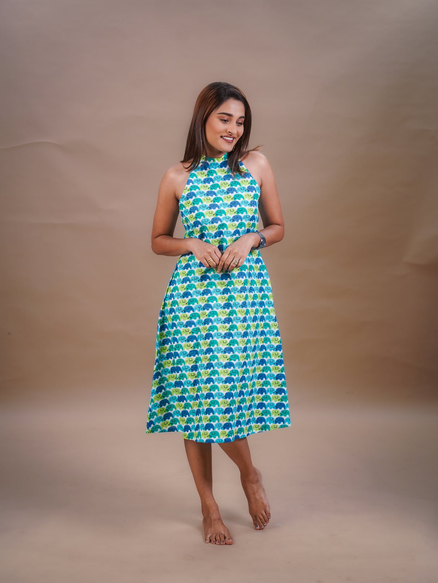 The Valencia Cotton Halter Neck Dress