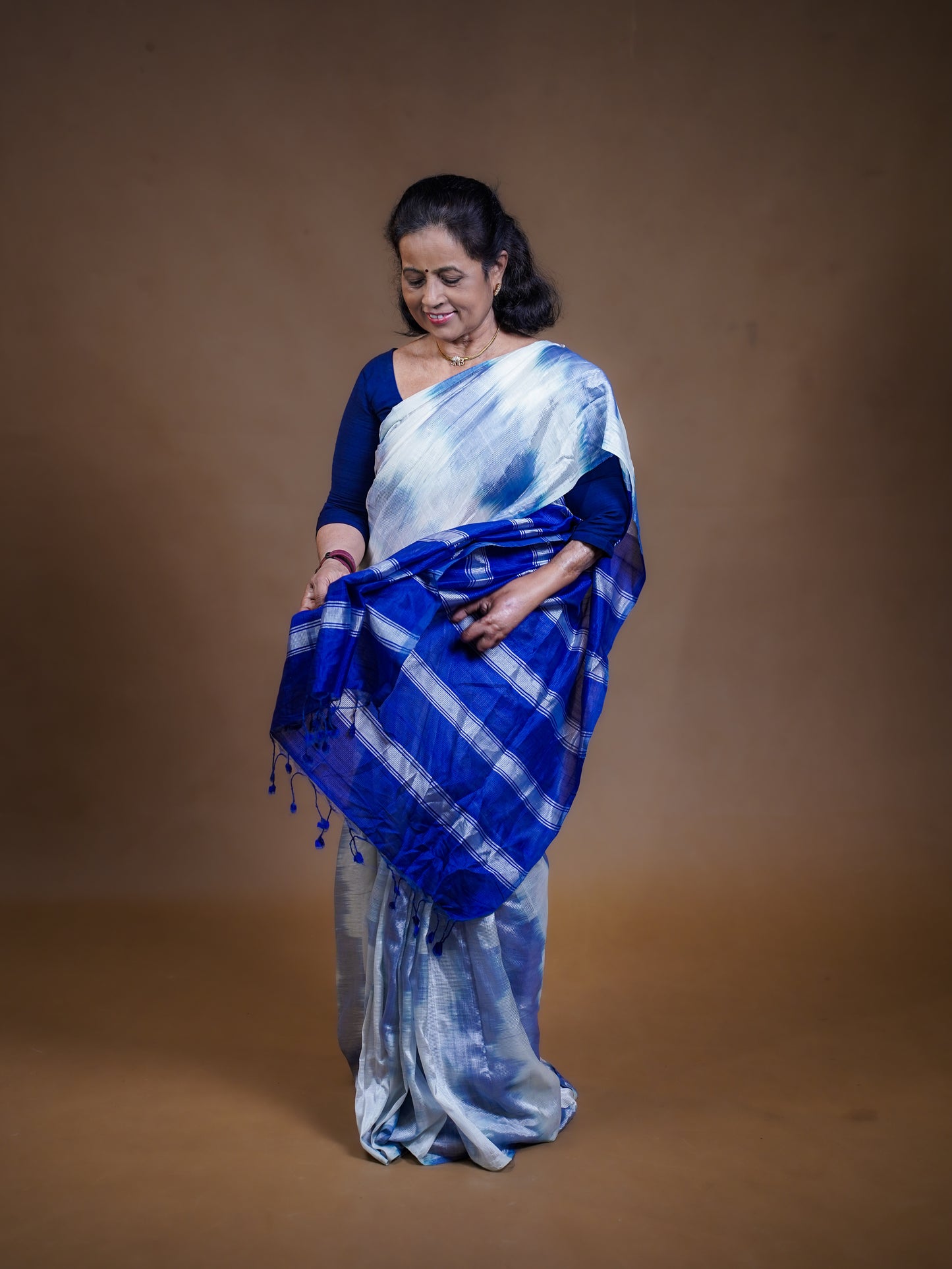 Mangalagiri Silk Cotton Saree with Pochamballi Design