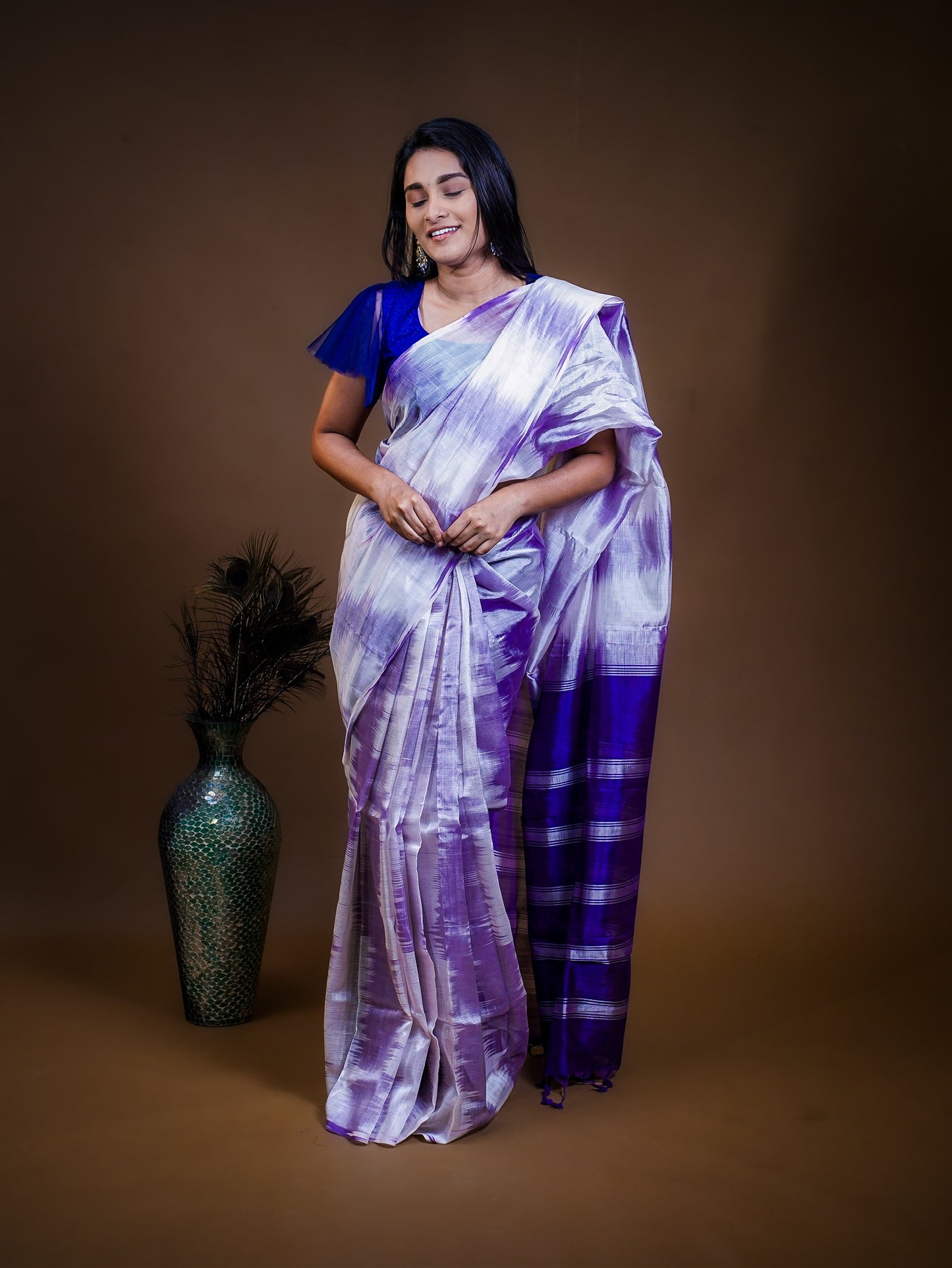 Mangalagiri Silk Cotton Saree with Pochamballi Design
