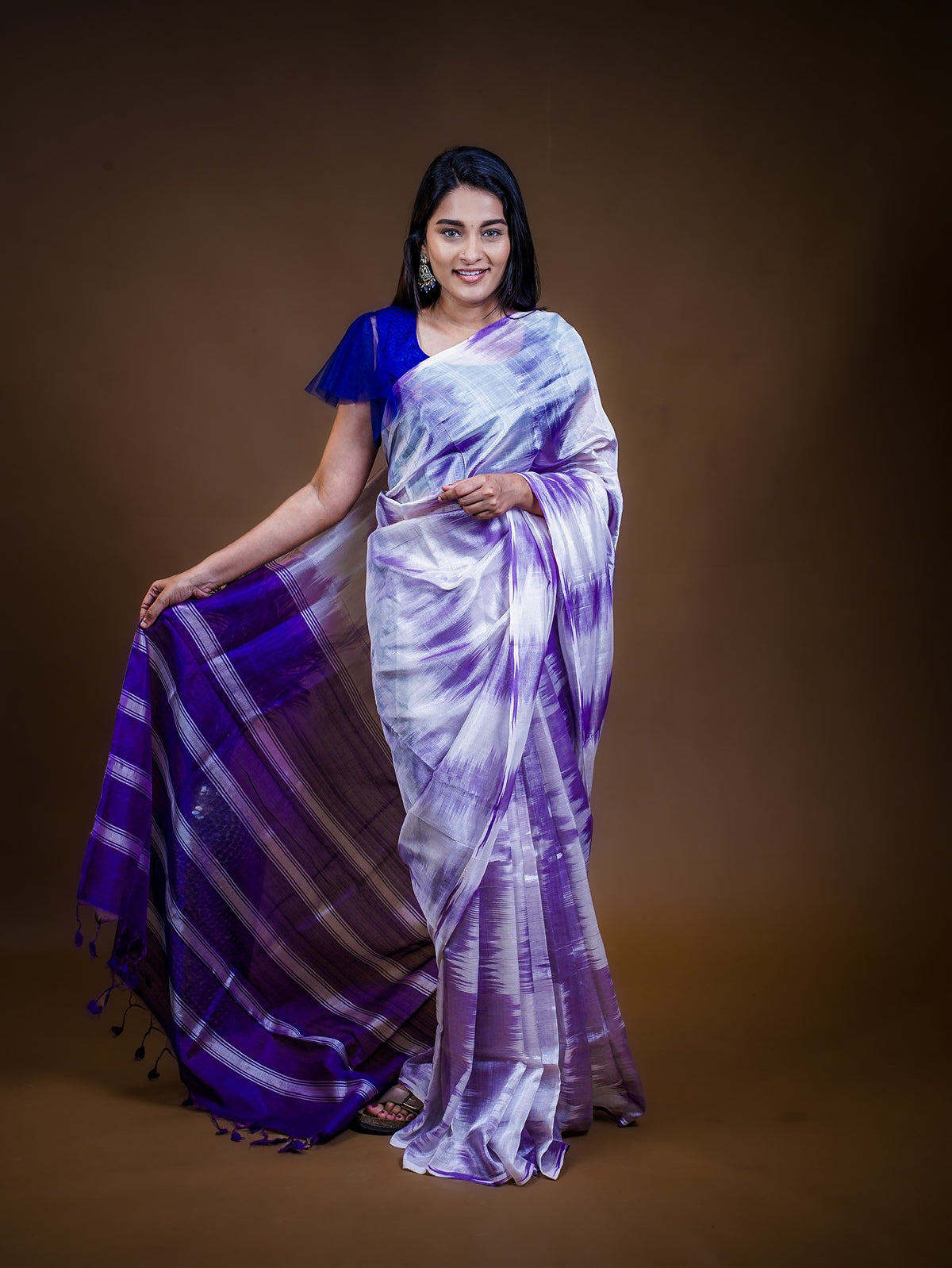 Mangalagiri Silk Cotton Saree with Pochamballi Design