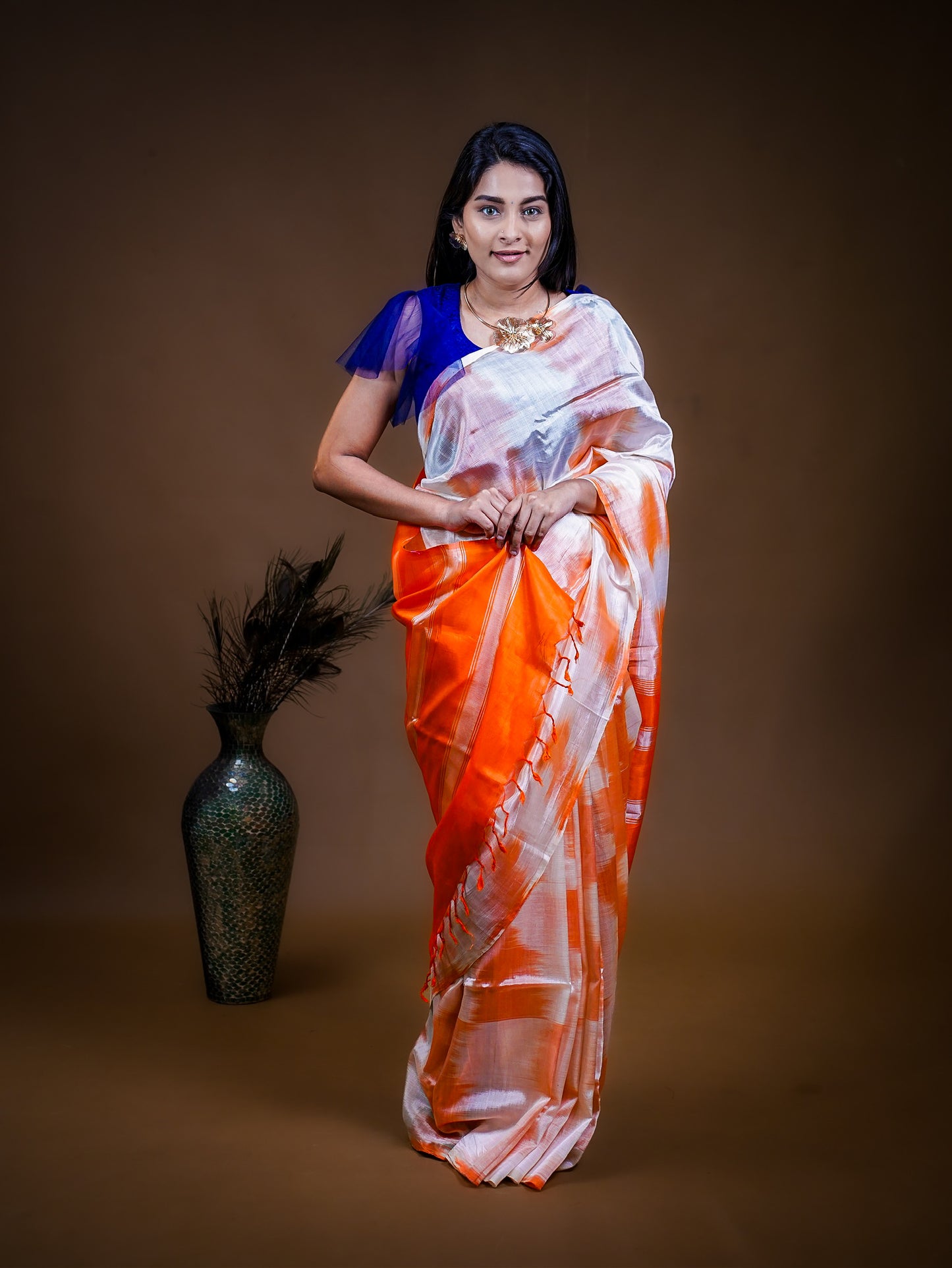 Mangalagiri Silk Cotton Saree with Pochamballi Design