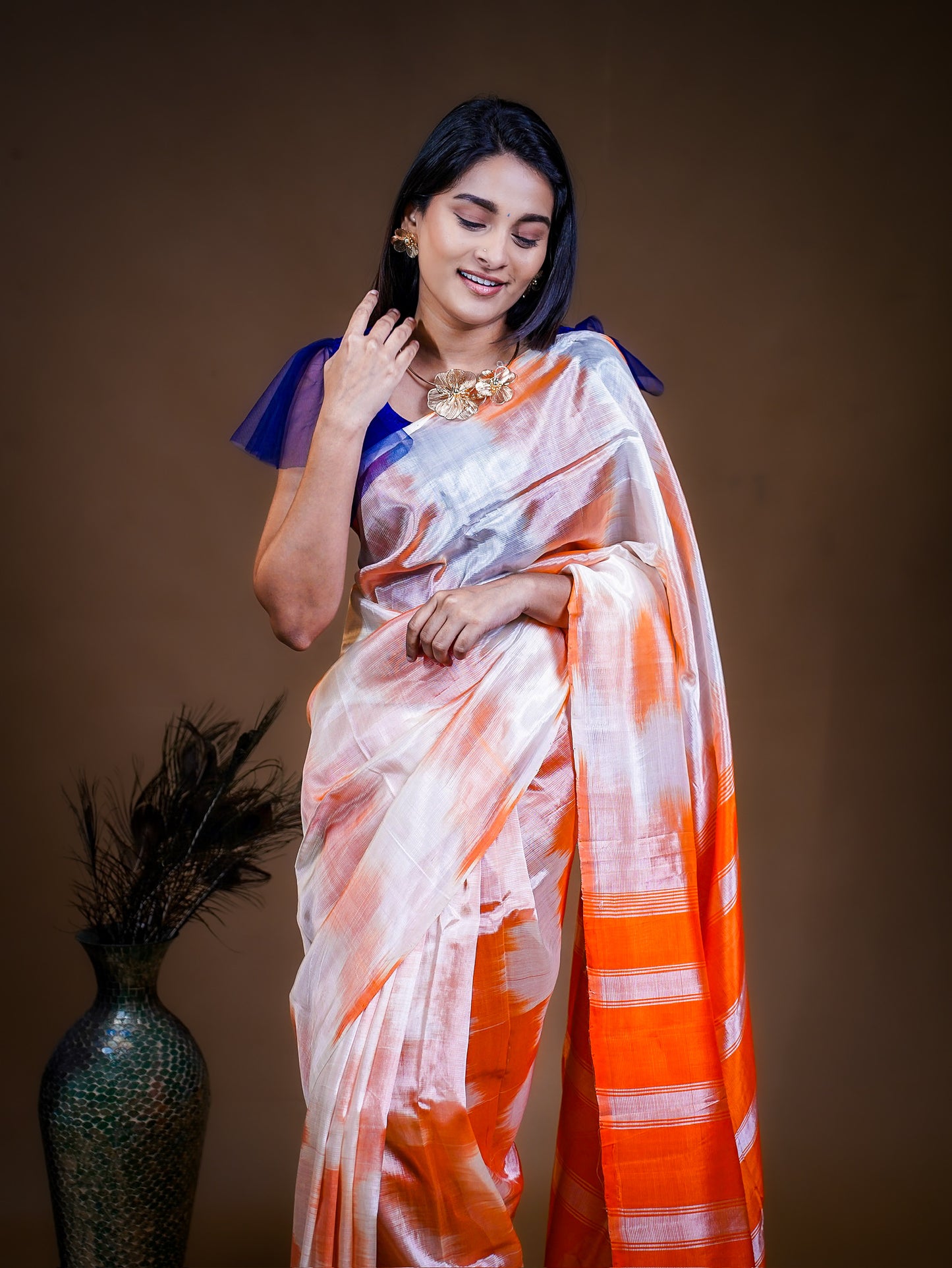Mangalagiri Silk Cotton Saree with Pochamballi Design