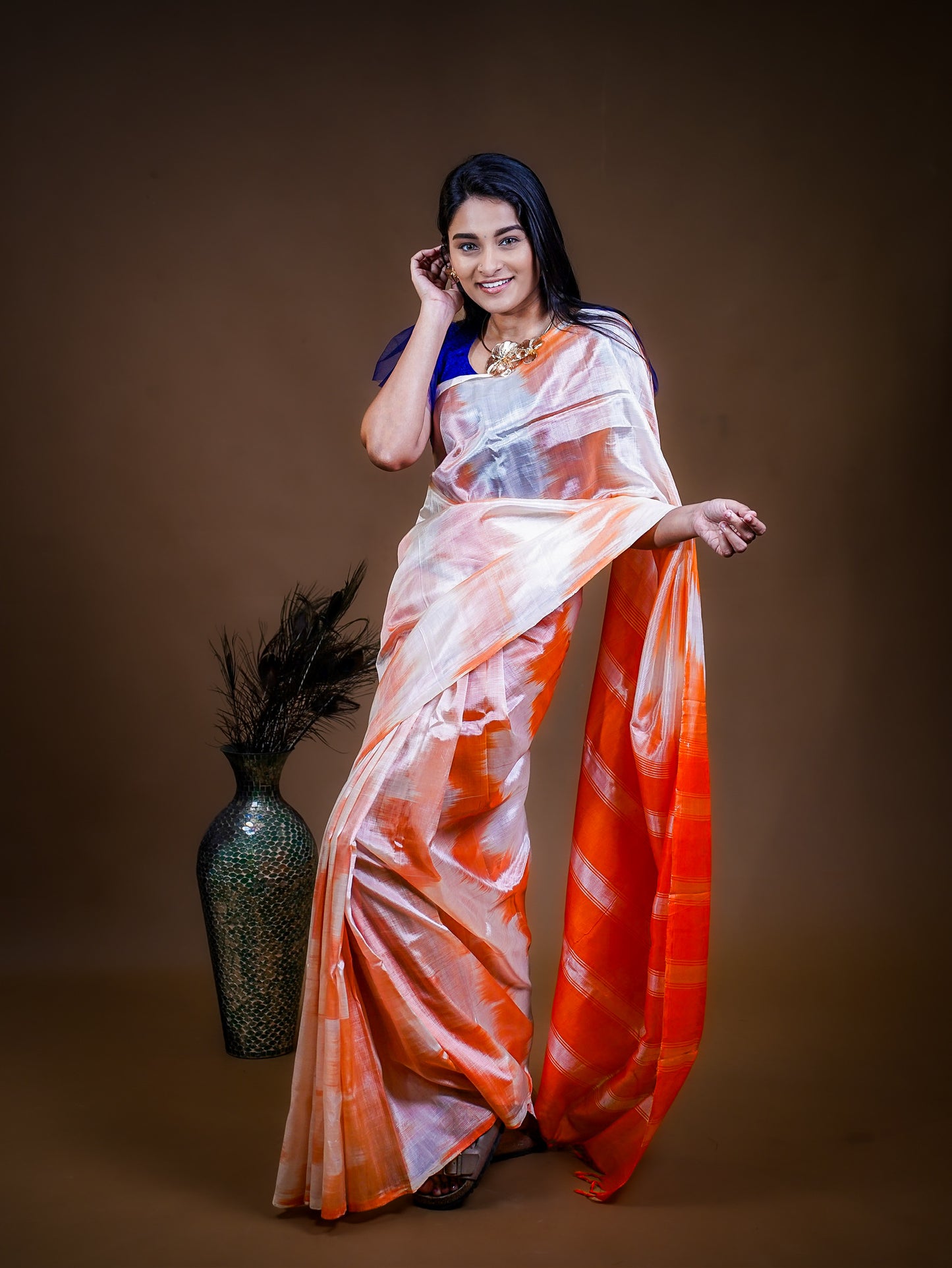 Mangalagiri Silk Cotton Saree with Pochamballi Design