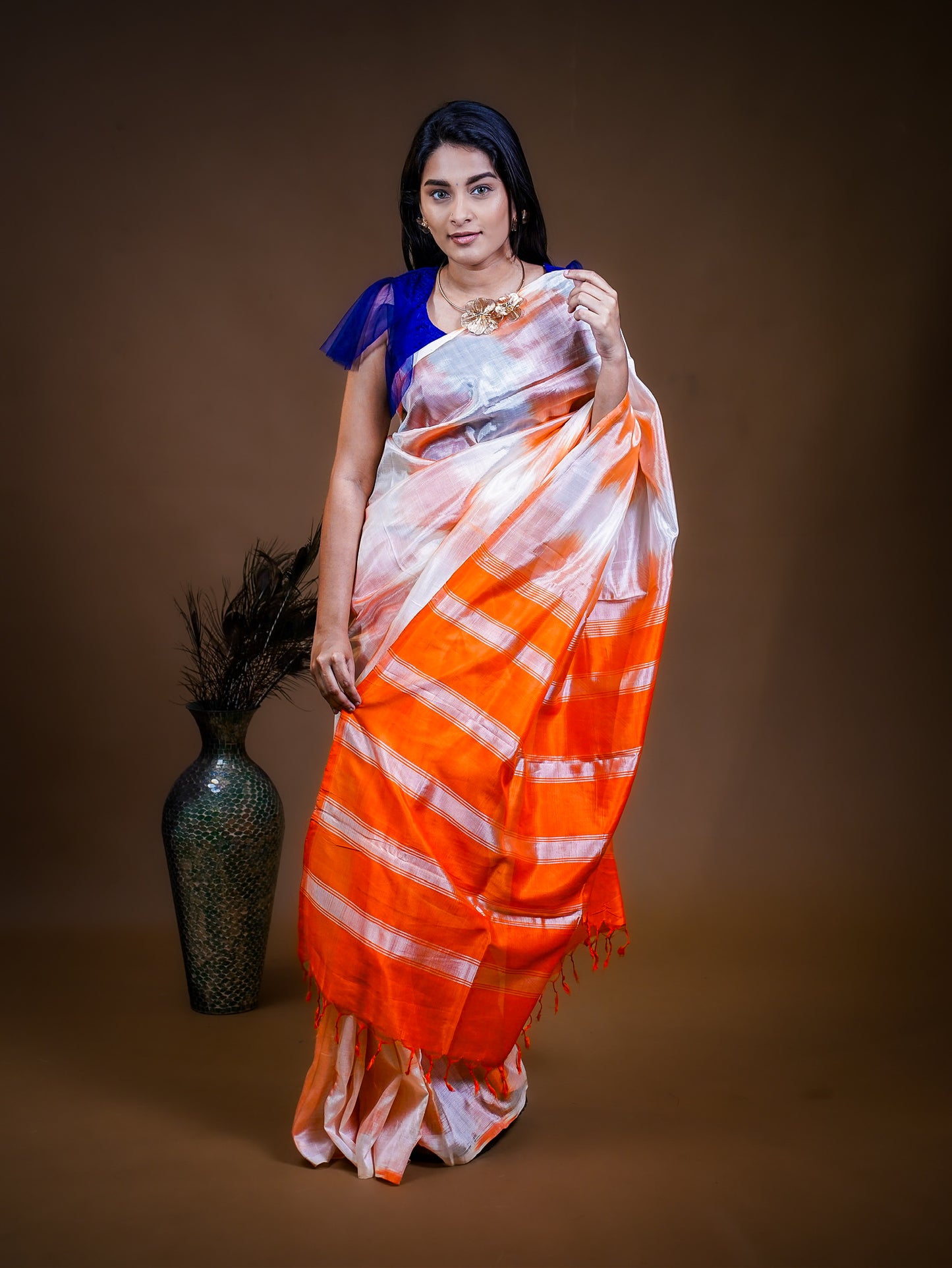 Mangalagiri Silk Cotton Saree with Pochamballi Design