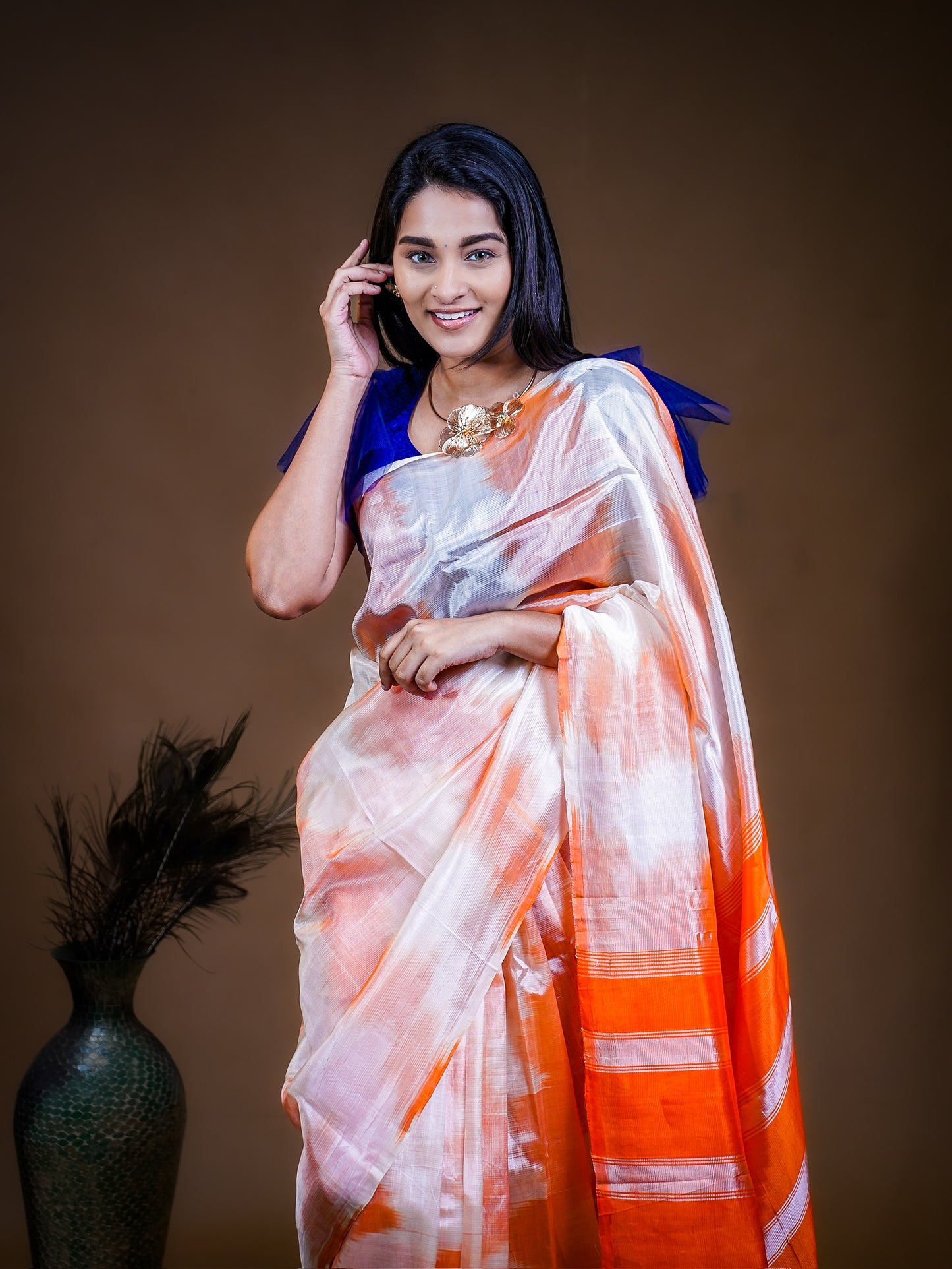 Mangalagiri Silk Cotton Saree with Pochamballi Design