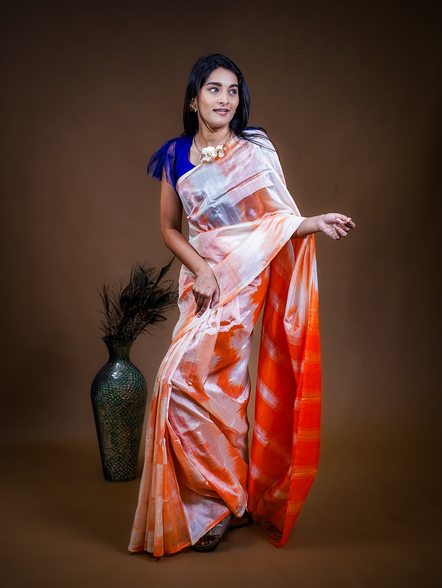 Mangalagiri Silk Cotton Saree with Pochamballi Design