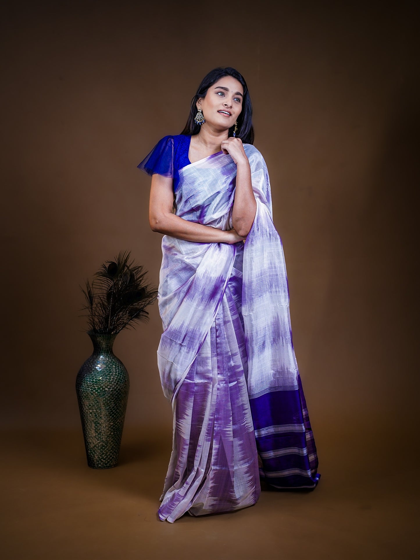Mangalagiri Silk Cotton Saree with Pochamballi Design
