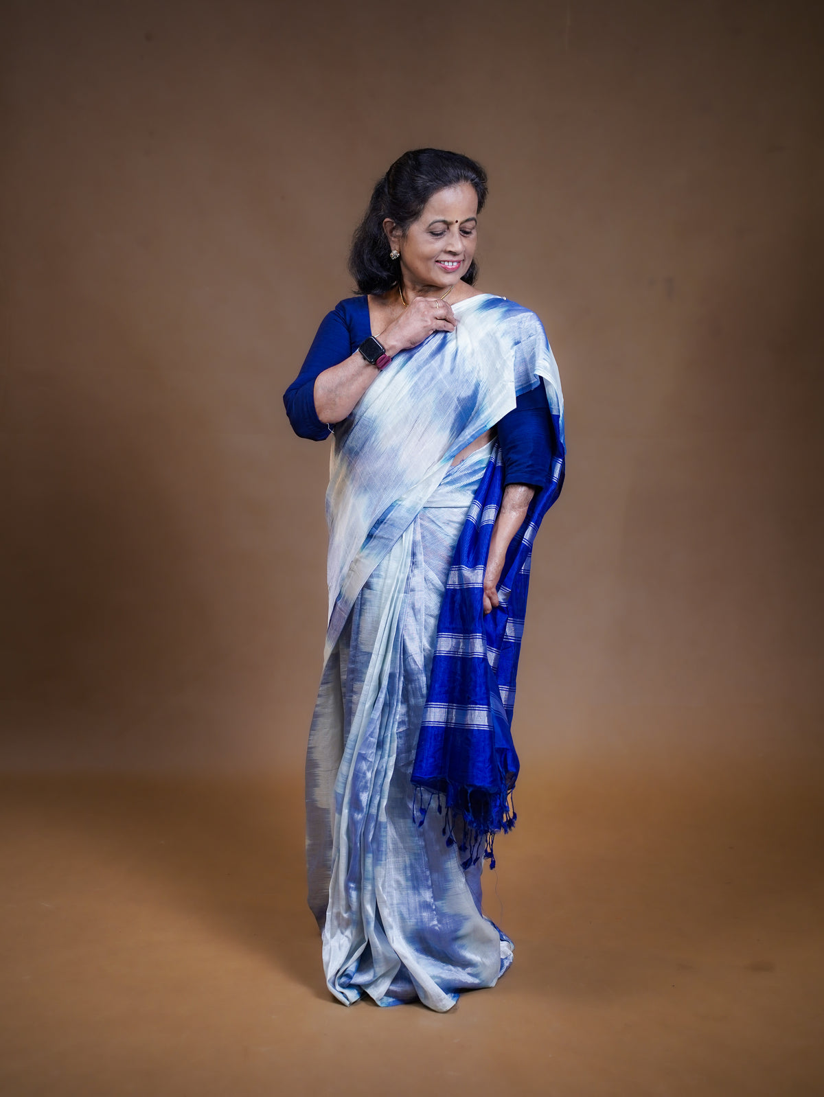 Mangalagiri Silk Cotton Saree with Pochamballi Design